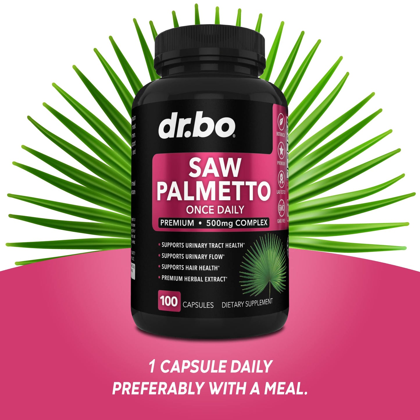 DR. BO Saw Palmetto for Women Hair Loss DHT Blocker Capsules 100 Count