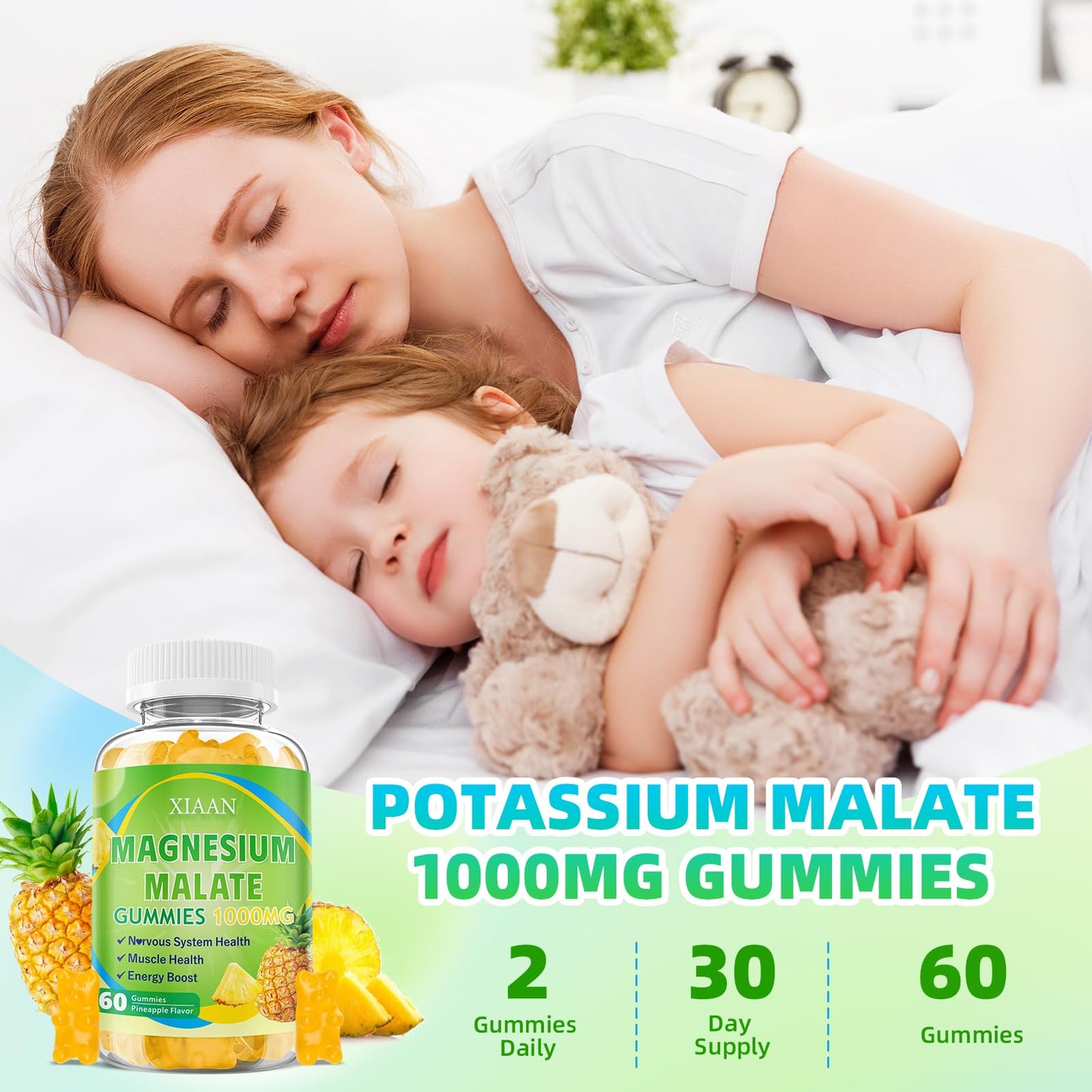 XIAAN Magnesium Malate Gummies 120 Count