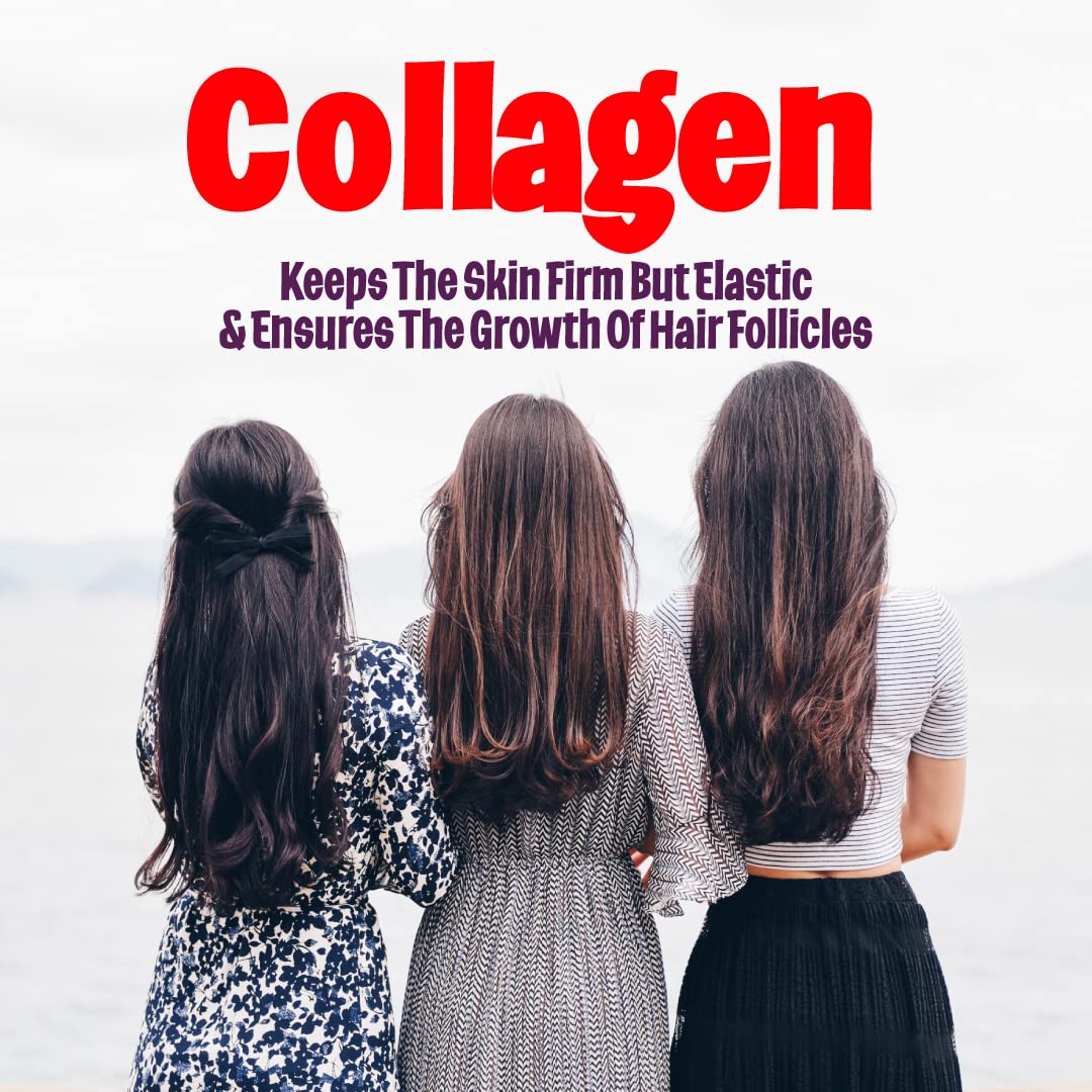 Youth & Tonic Biotin 6000mcg Hair Gummies with Collagen, Silicon, PABA & Multivitamins, Hair Skin & Nails Support, 70 Gummies