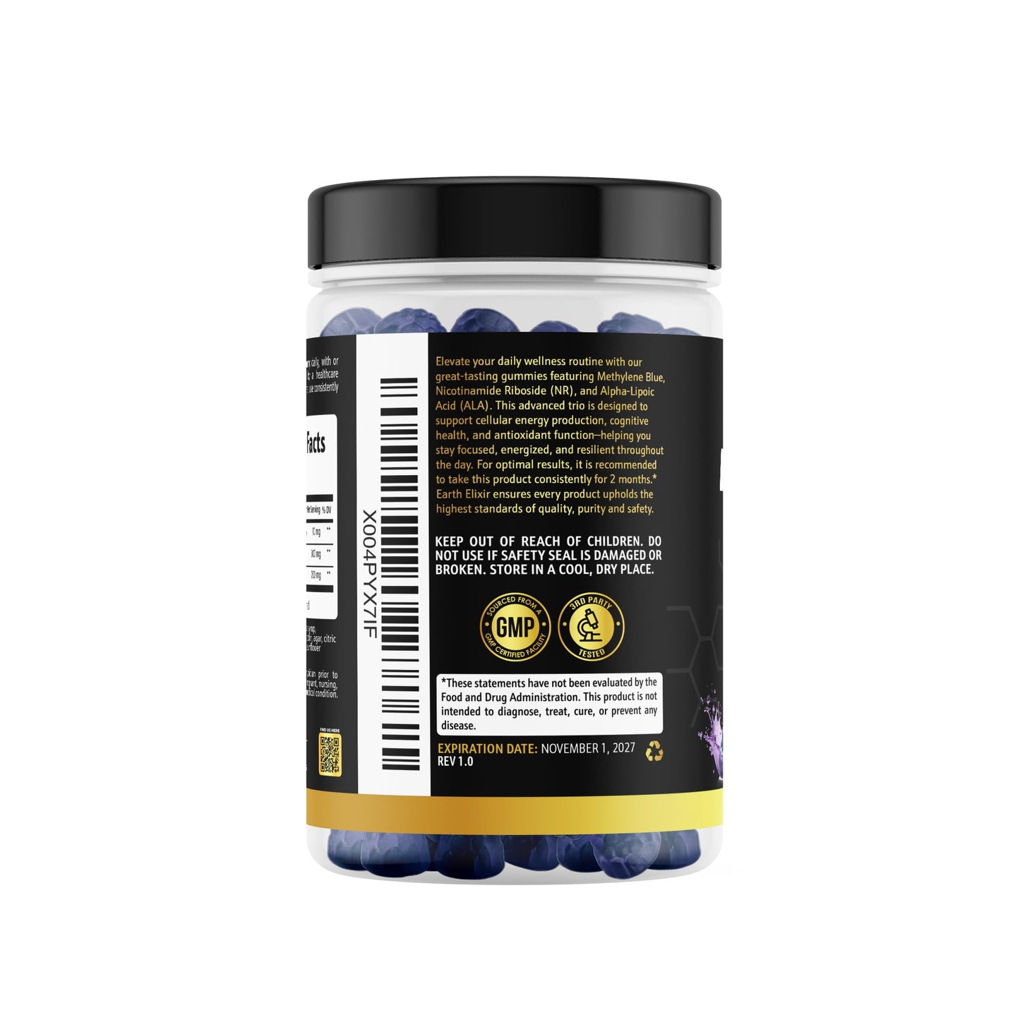 Earth Elixir 3-in-1 Methylene Blue Gummies 60 Count