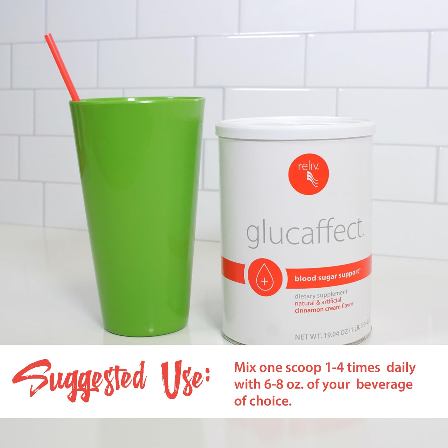 RELIV GlucAffect Support Powder, 19.04 oz