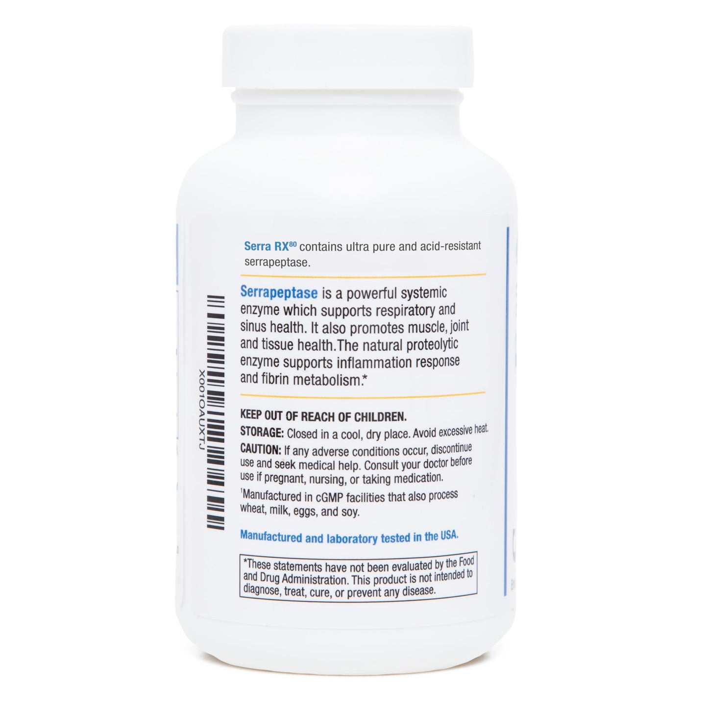 Biomedic Labs RX Serra-RX 80,000 SU Serrapeptase Veg Capsules 180 Count