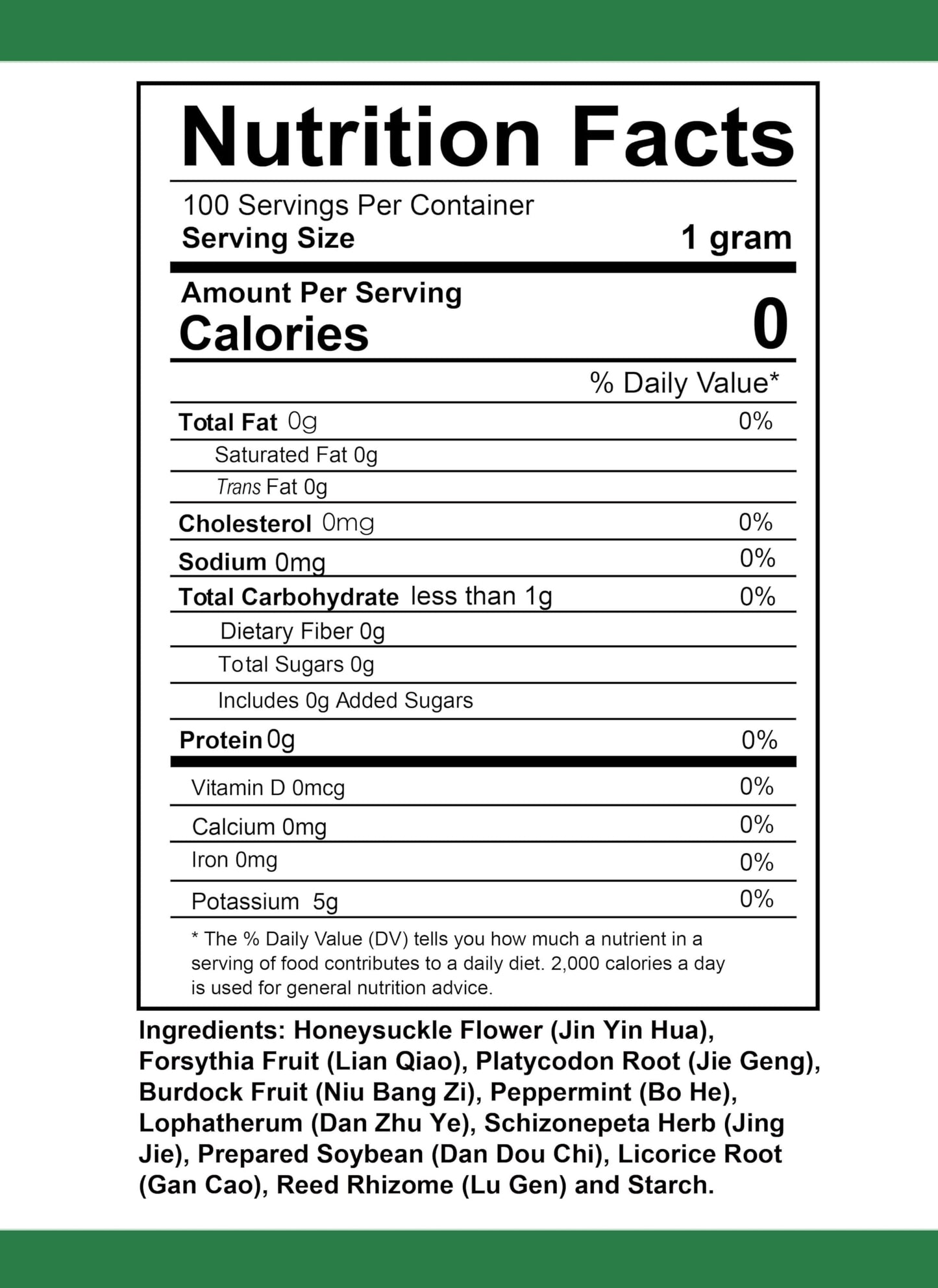 Health Herbal Yin Qiao San/Honeysuckle & Forsythia Decoction Granule Powder 100 Grams