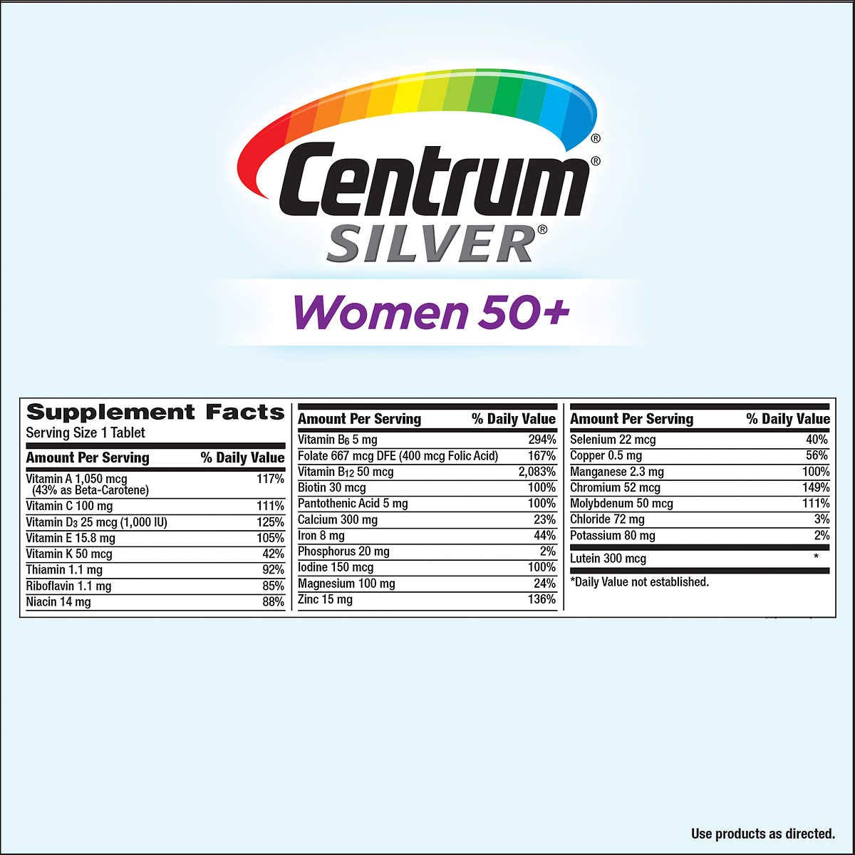 Back2Natural Silver Women's Multivitamin for Women 50 Plus 275 Tablets