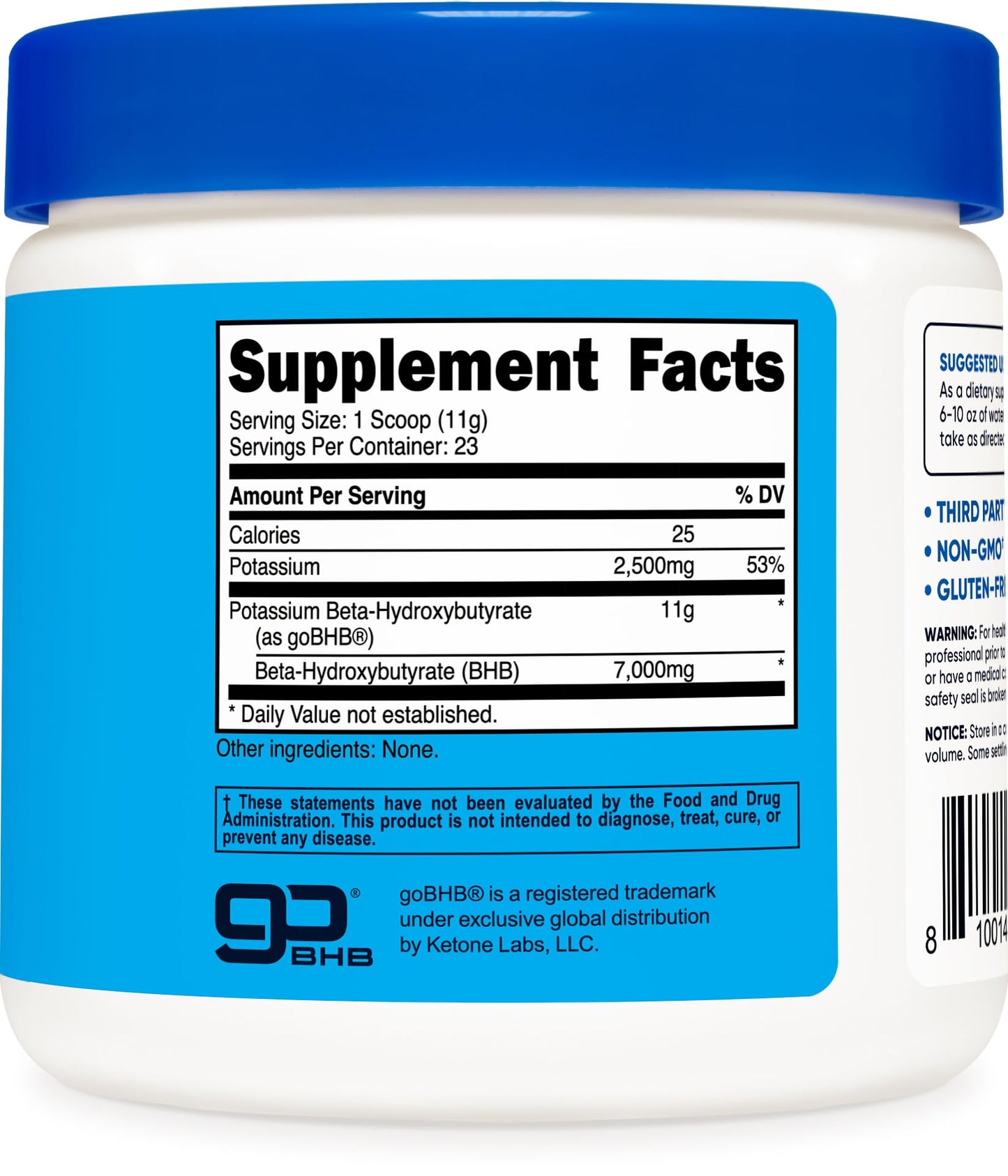 Nutricost Potassium BHB Salts Powder 8.9 Ounce