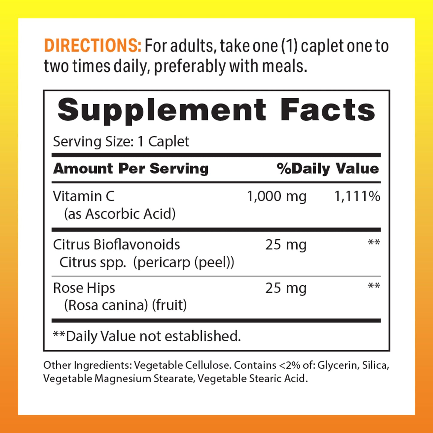 Vitamin World Vitamin C 1000 mg Timed Release Caplets, 250 Count