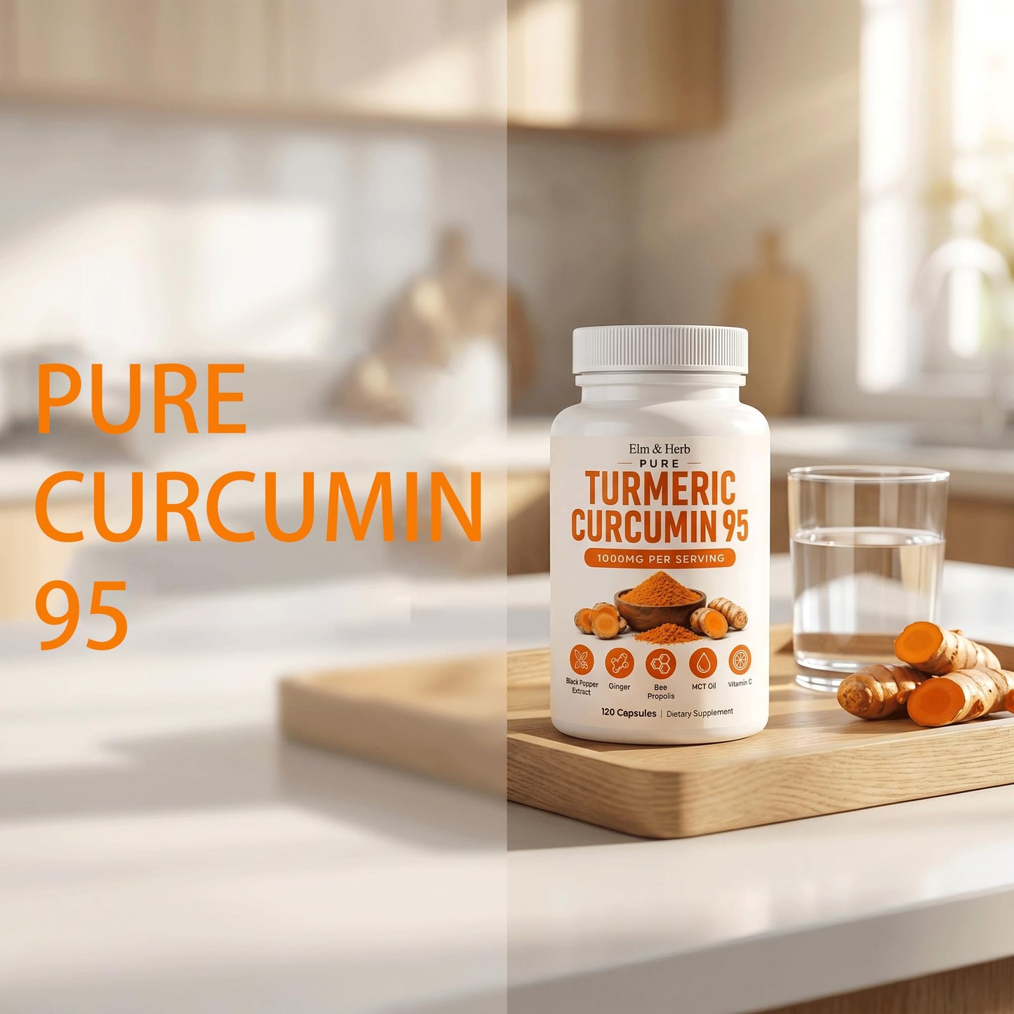 Vlsdoin Pure Turmeric Curcumin 95 Capsules, 120 Count