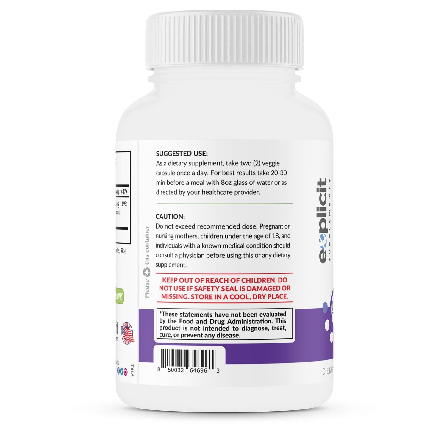 eXplicit Supplements Quad Magnesium Complex Capsule 60 Count