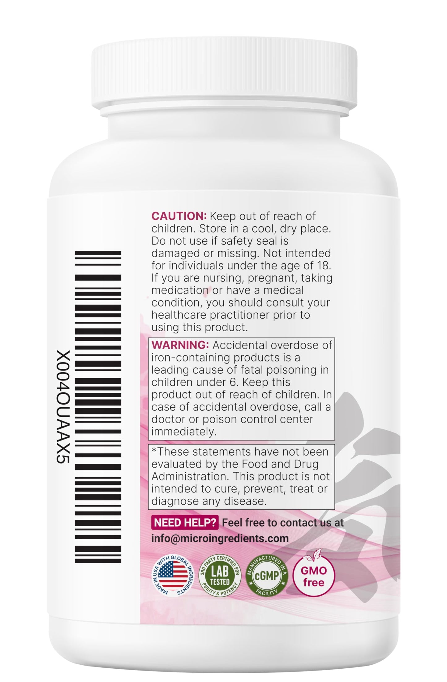Micro Ingredients Blood Booster+ Iron Supplement Capsule 60 Count