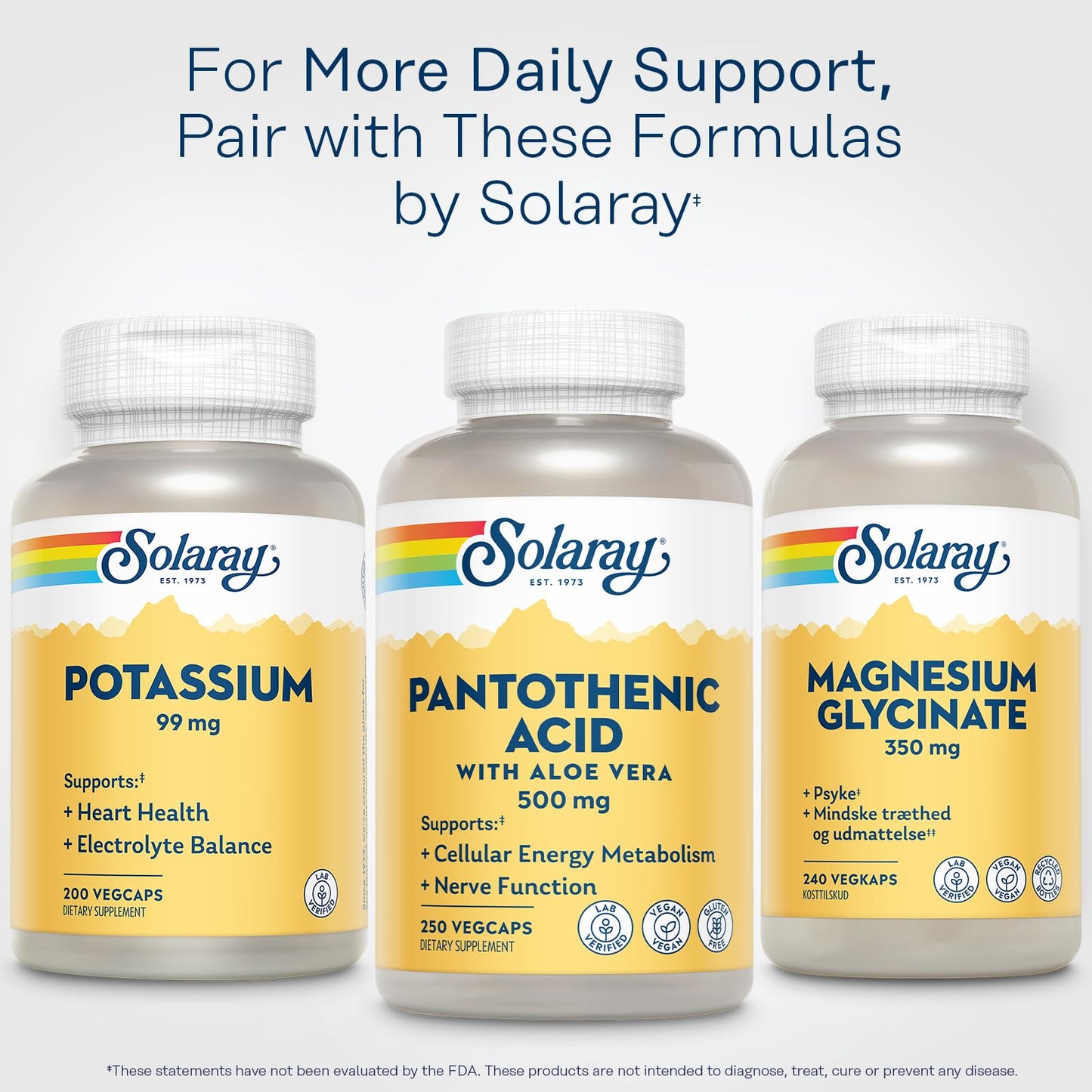 SOLARAY Pantothenic Acid 500mg Capsule, 250 Count