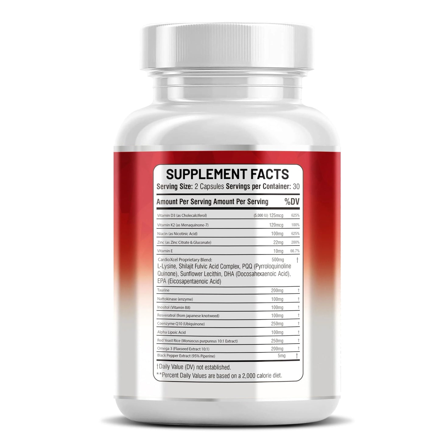 Kun Shafi COQ10 250mg, Red Yeast Rice, Omega-3, PQQ, Nattokinase, Resveratrol – Heart & Cardiovascular Support Supplement with Vitamin D3, K2, E, Zinc, 60 Capsules