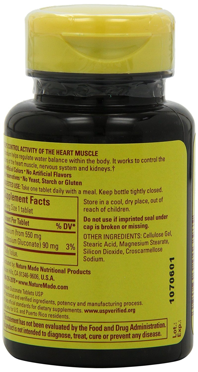 Nature Made Potassium Gluconate 550 mg 300 Tablets