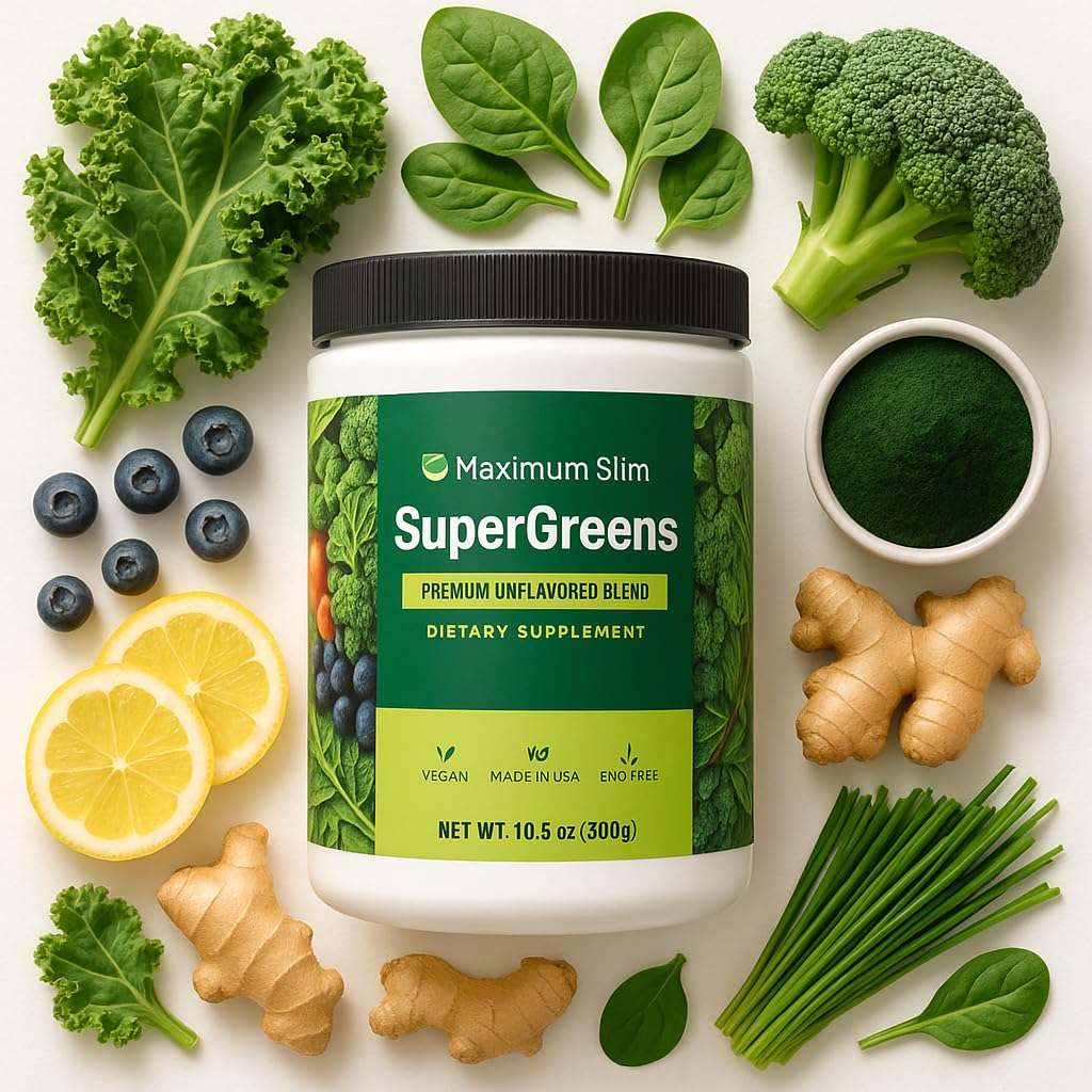 Maximum Slim Fat Burning Supergreens Powder, 1 Pack