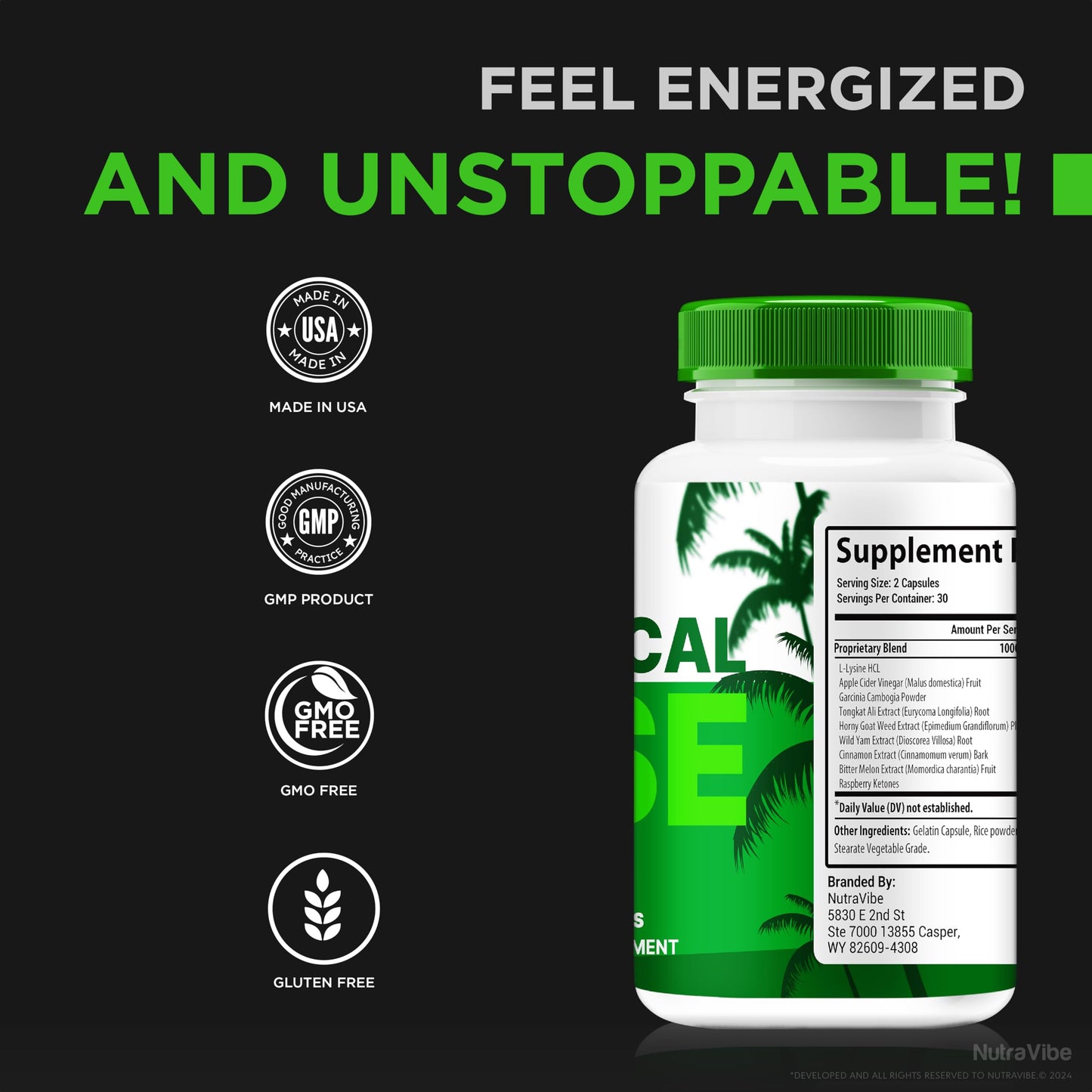 NutraVibe Tropical Rise Capsules, 60 Count