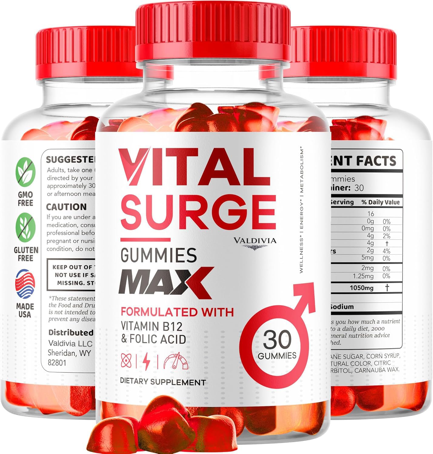 Valdivia Vital Surge MAX Gummies for Men Support, Advanced Max Strength Formula, Male Performance, 150 Gummies