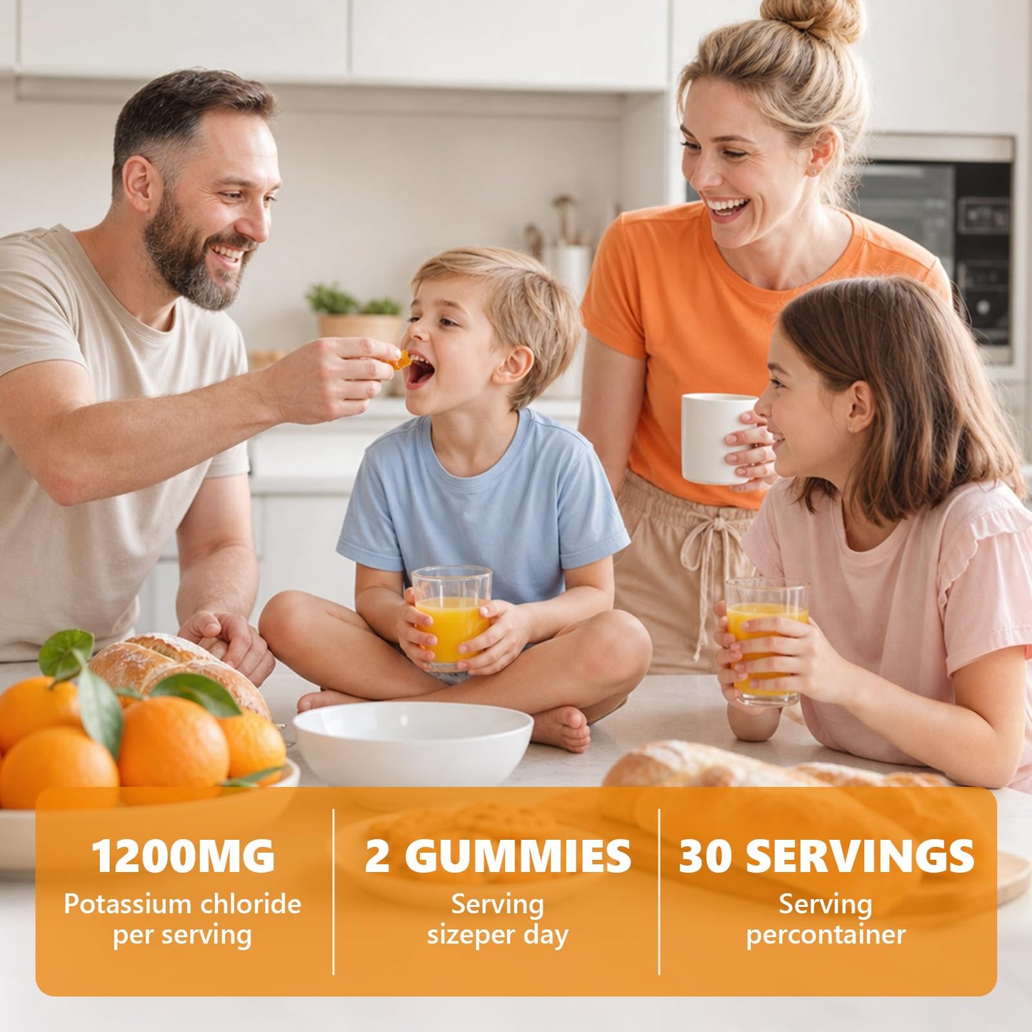 CCOBUB Potassium Gummies for Adults, 1200mg Potassium Chloride Gummies, 120 Count