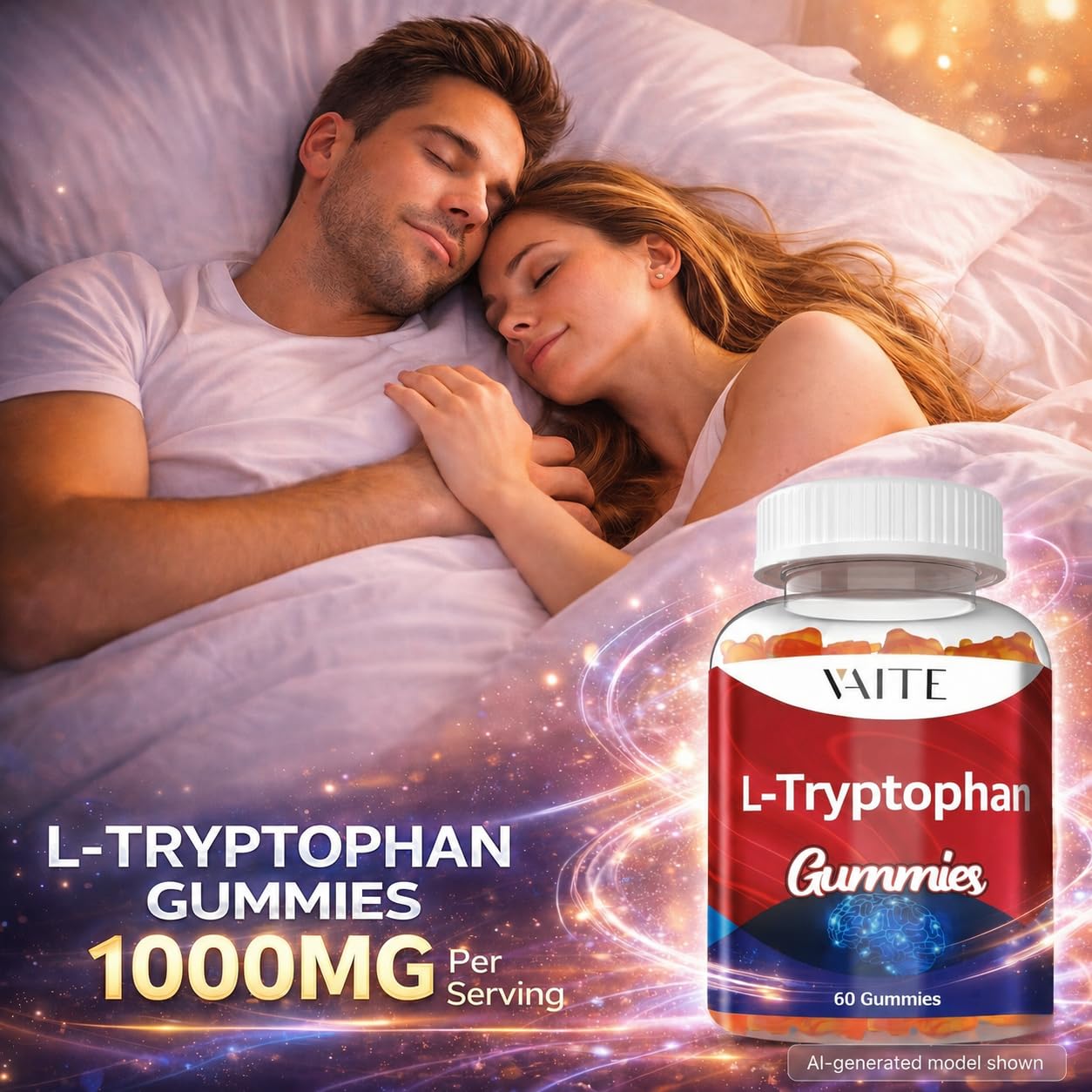 VAITE L-Tryptophan 1000mg Gummies, 60 Count