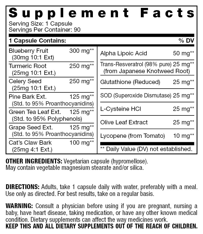 Fresh Start Full Spectrum Antioxidants with Resveratrol, Turmeric, Red Grape & Acai Berry 90 Capsules