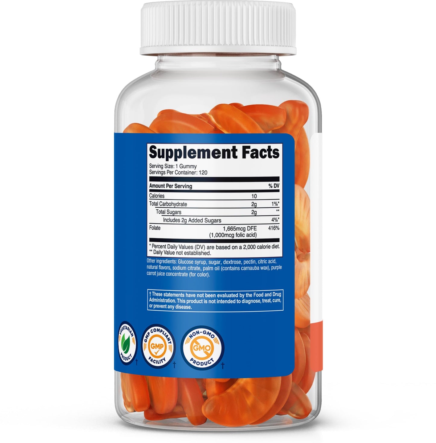 Nutricost Folic Acid (Vitamin B9) Vegetarian Gummies, 120 Gummies