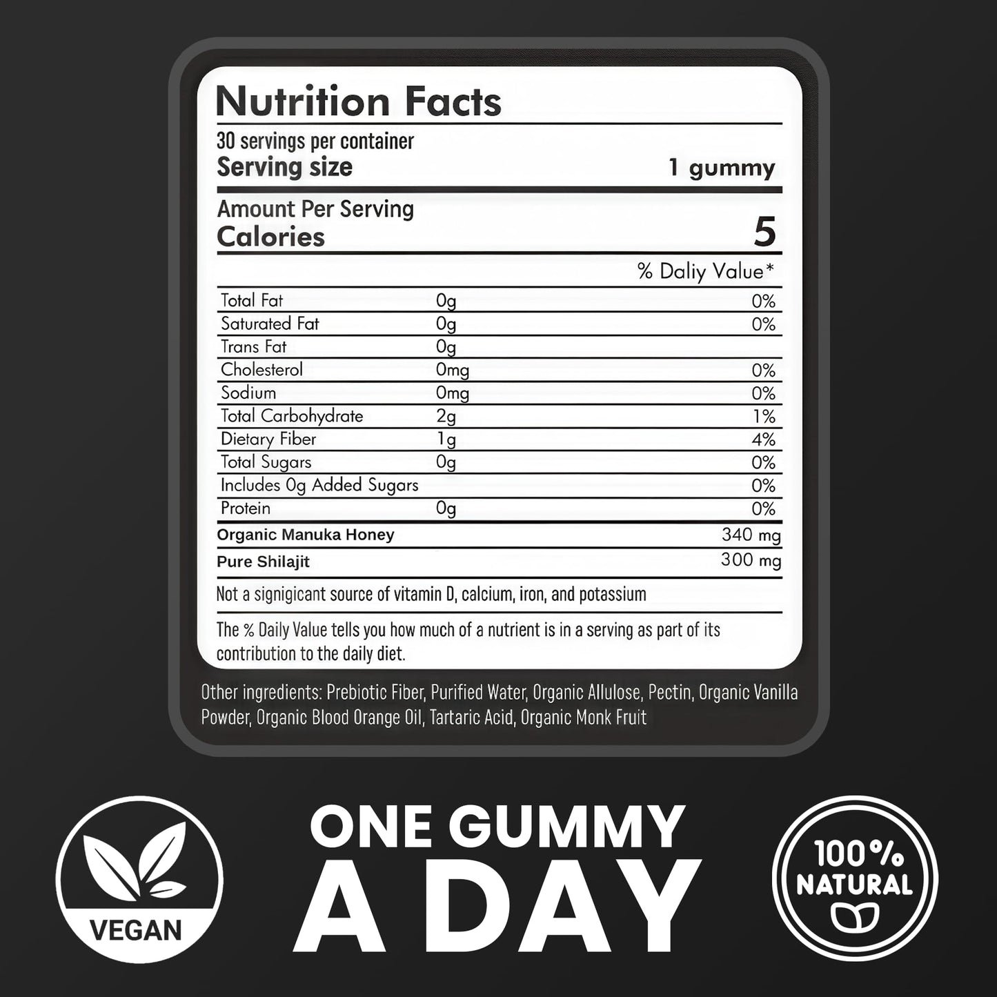 Cured Shilajit Gummies for Men Gummy 1 Count