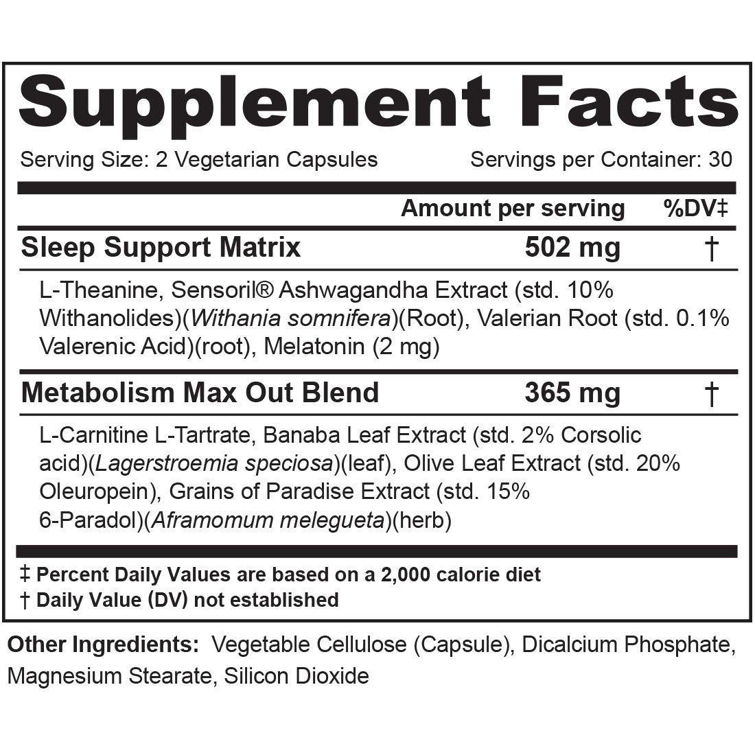 Vitauthority MELT PM Nighttime & Weight Loss Pills Capsules 60 Count