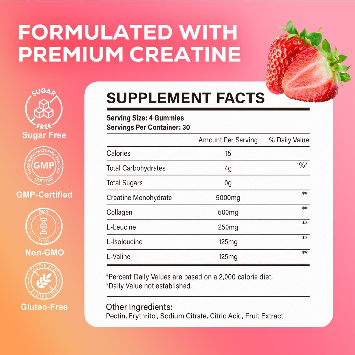 eterlower Creatine Monohydrate Gummies 100 Count