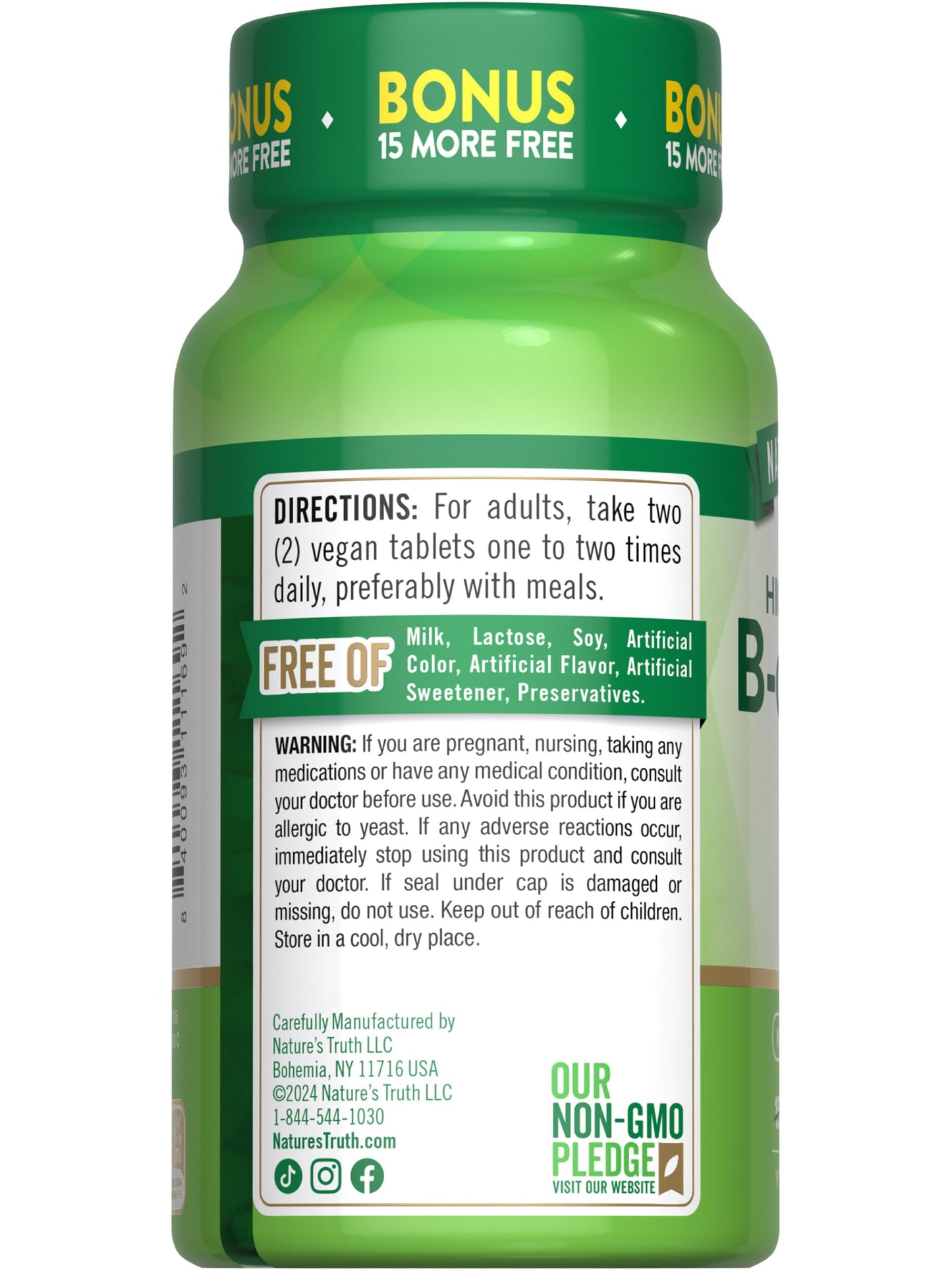 Nature's Truth Vitamin B Complex Plus B12 165 Tablets