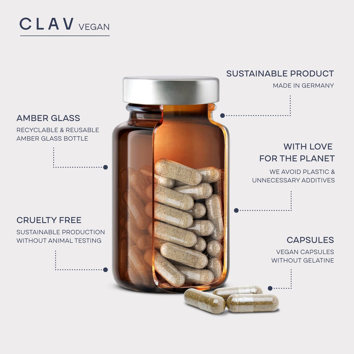 CLAV Siberian Ginseng 900mg Eleuthero Root Powder Capsules, 60 Count