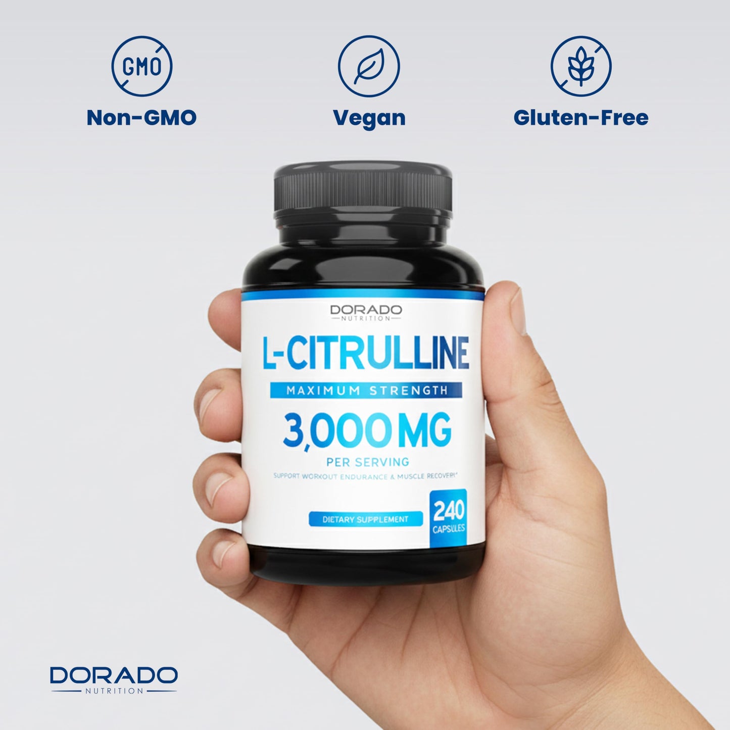 DORADO NUTRITION L-Citrulline 3000mg Capsules 240 Count