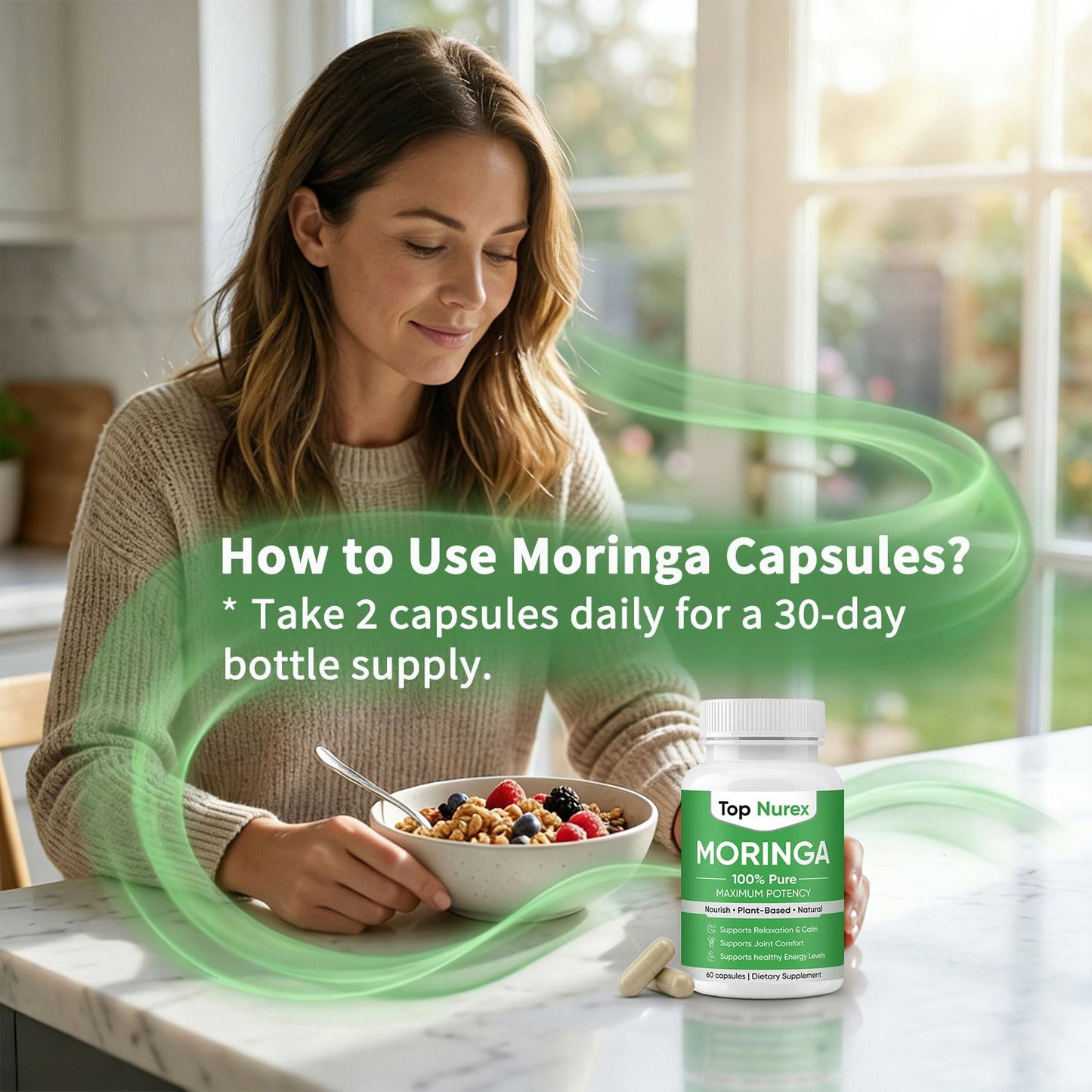 Maidlure Moringa Capsules, 60 Count