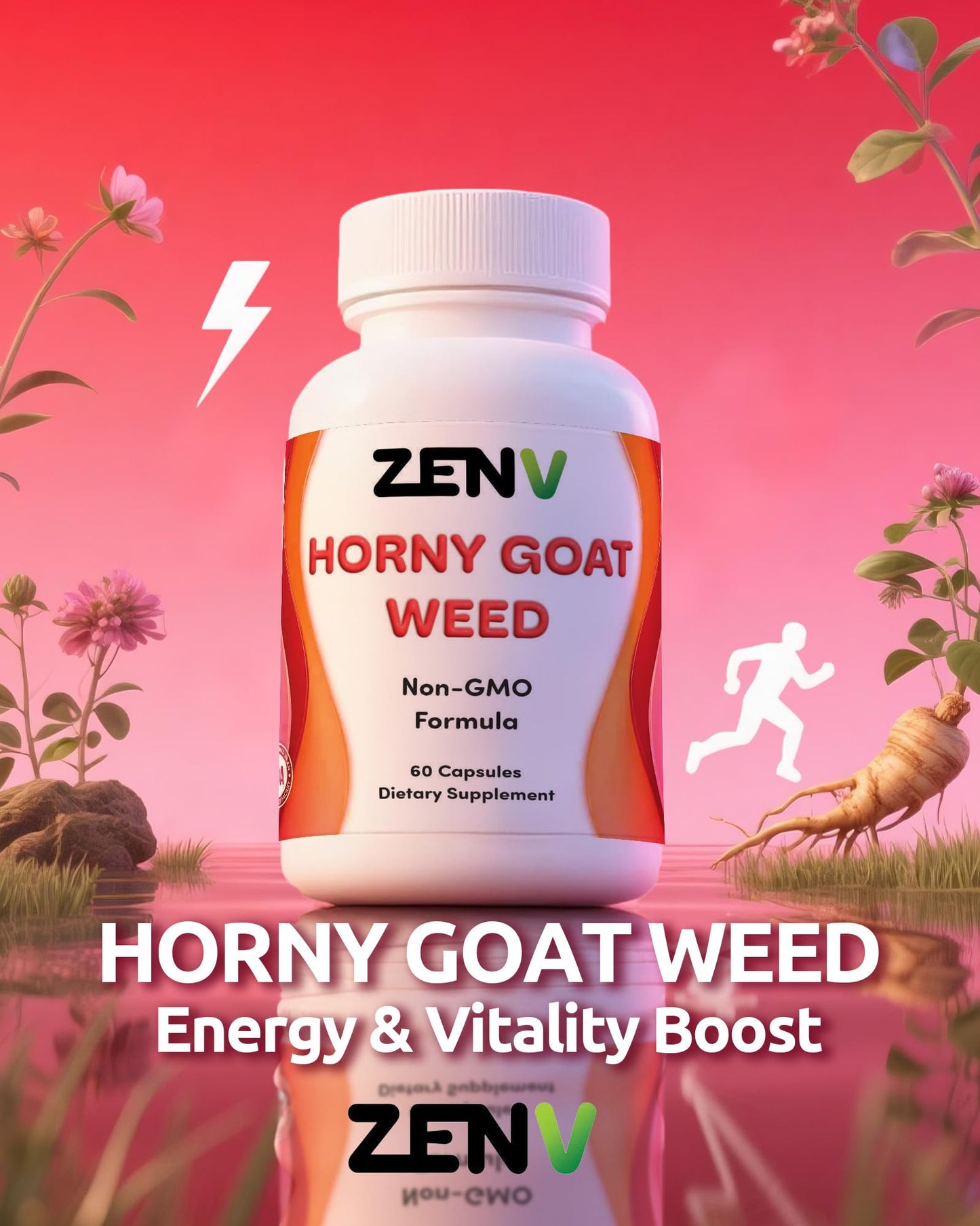 ZENV Horny Goat Weed with Maca Root & Tribulus Gummy, 60 Count