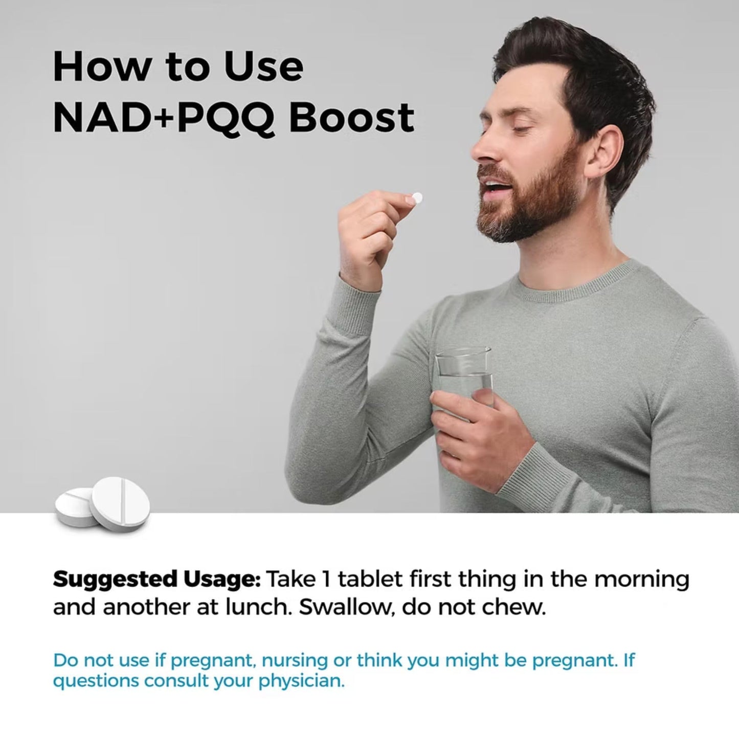 Best 365 Labs NADPQQ Boost NAD+ Supplement with PQQ for Mitochondria Tablet, 60 Count