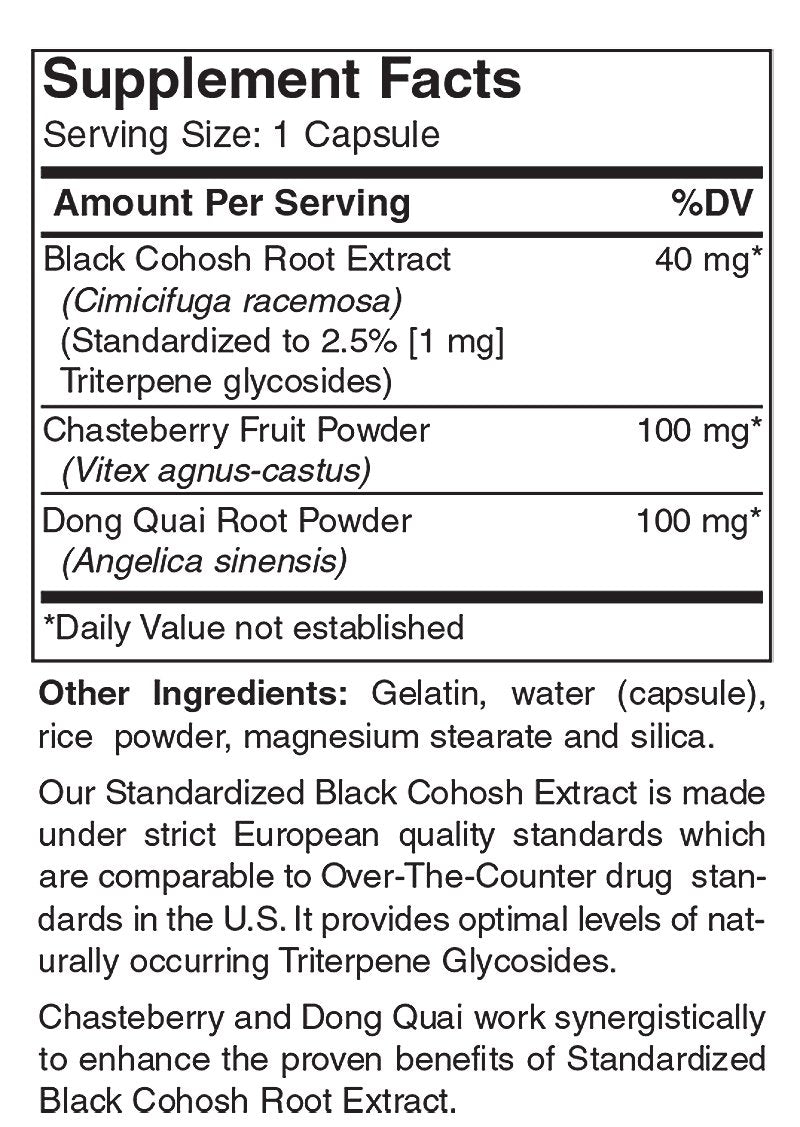 Holly Hill Health Foods European Standardized Black Cohosh Extract Plus Capsules 120
