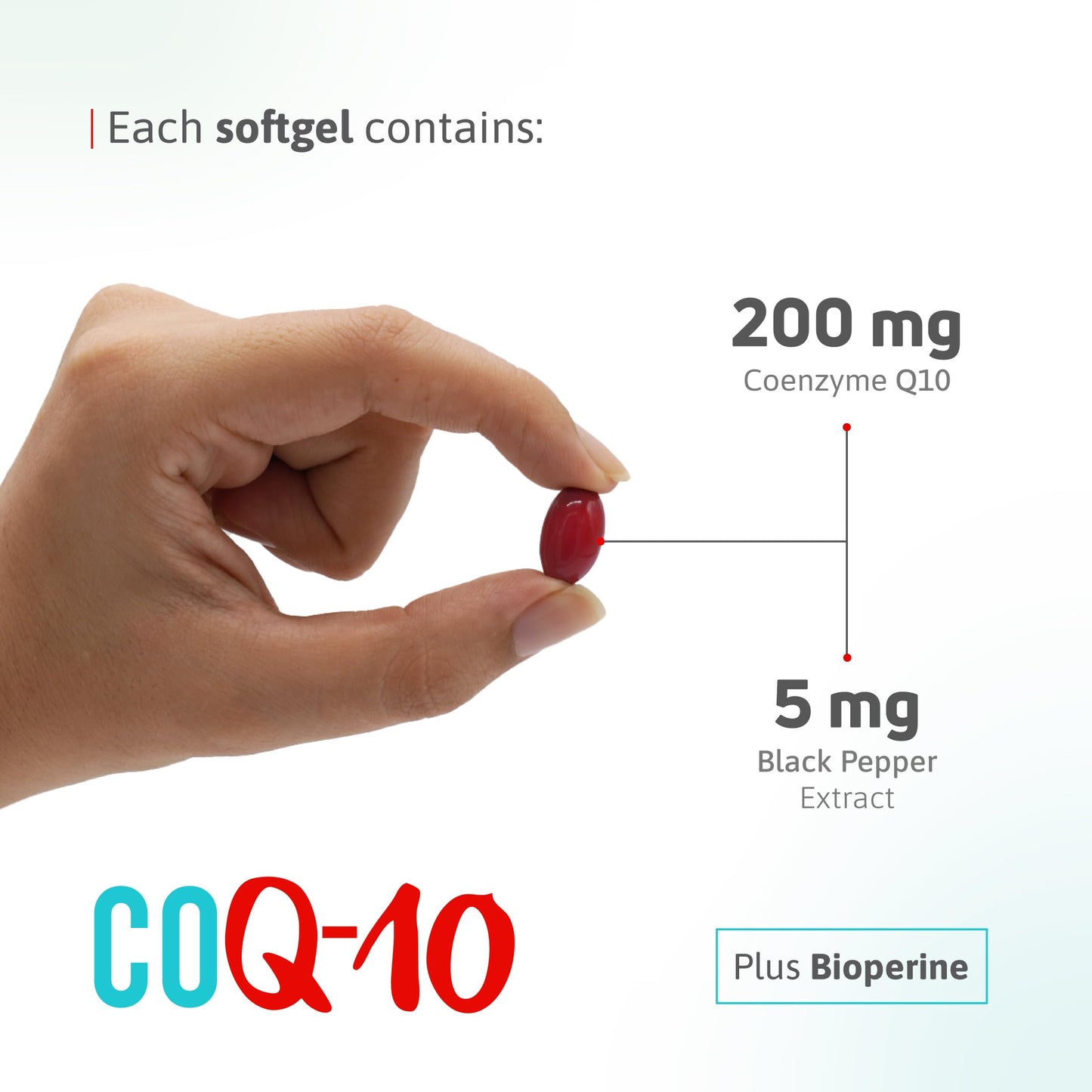 Nutra Nutrition CoQ10 200 mg with Black Pepper Extract – High Absorption Coenzyme Q10 Supplement – Supports Heart Health & Cellular Energy, Softgels, 30 Count