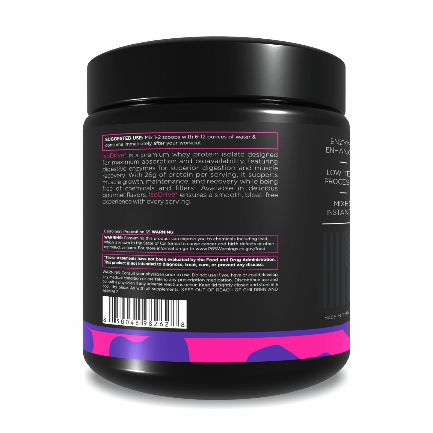 Driven Nutrition ISODRIVE Premium Whey Isolate Powder, 16 Servings