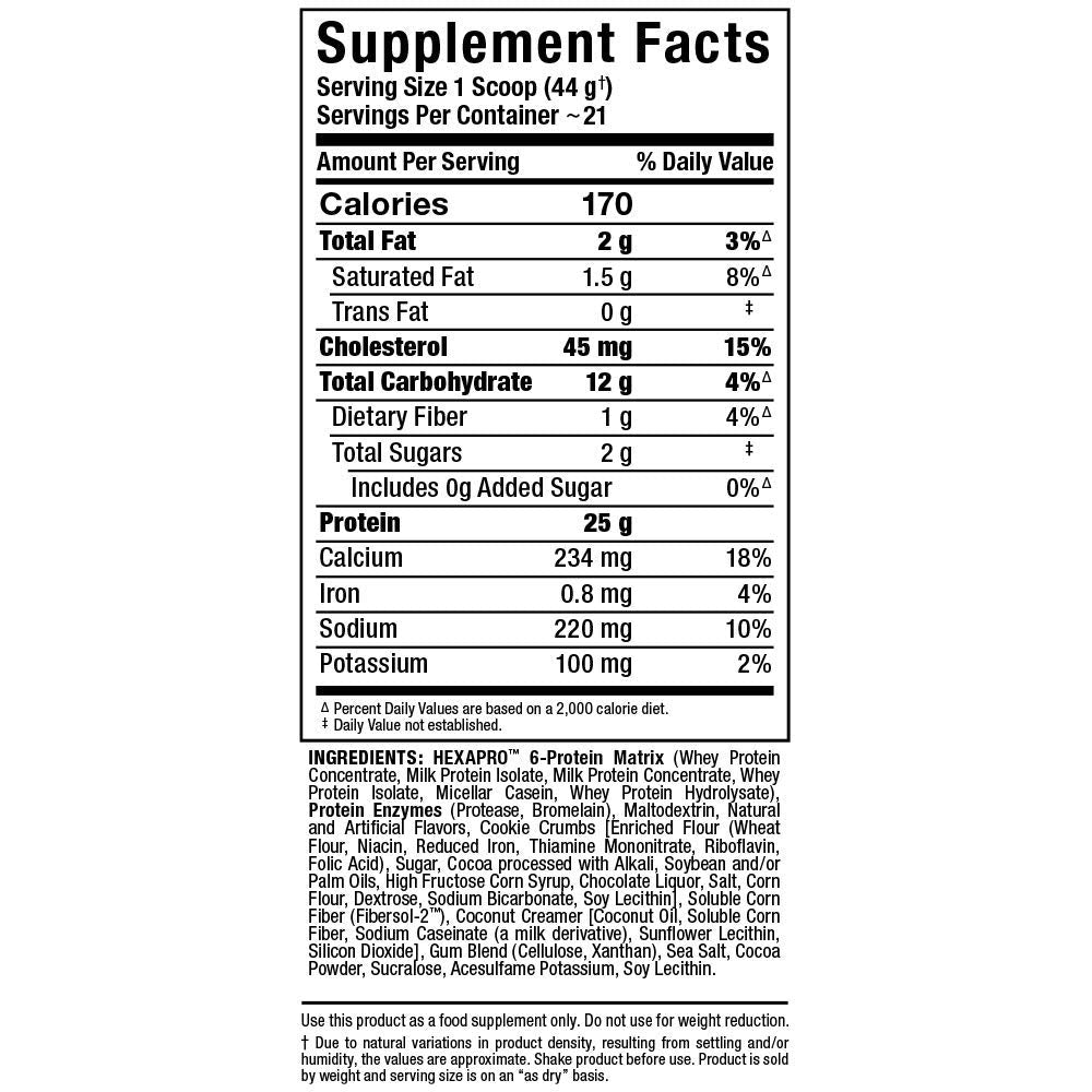 ALLMAX HEXAPRO Cookies & Cream Protein Powder, 2 lb, 21 Servings
