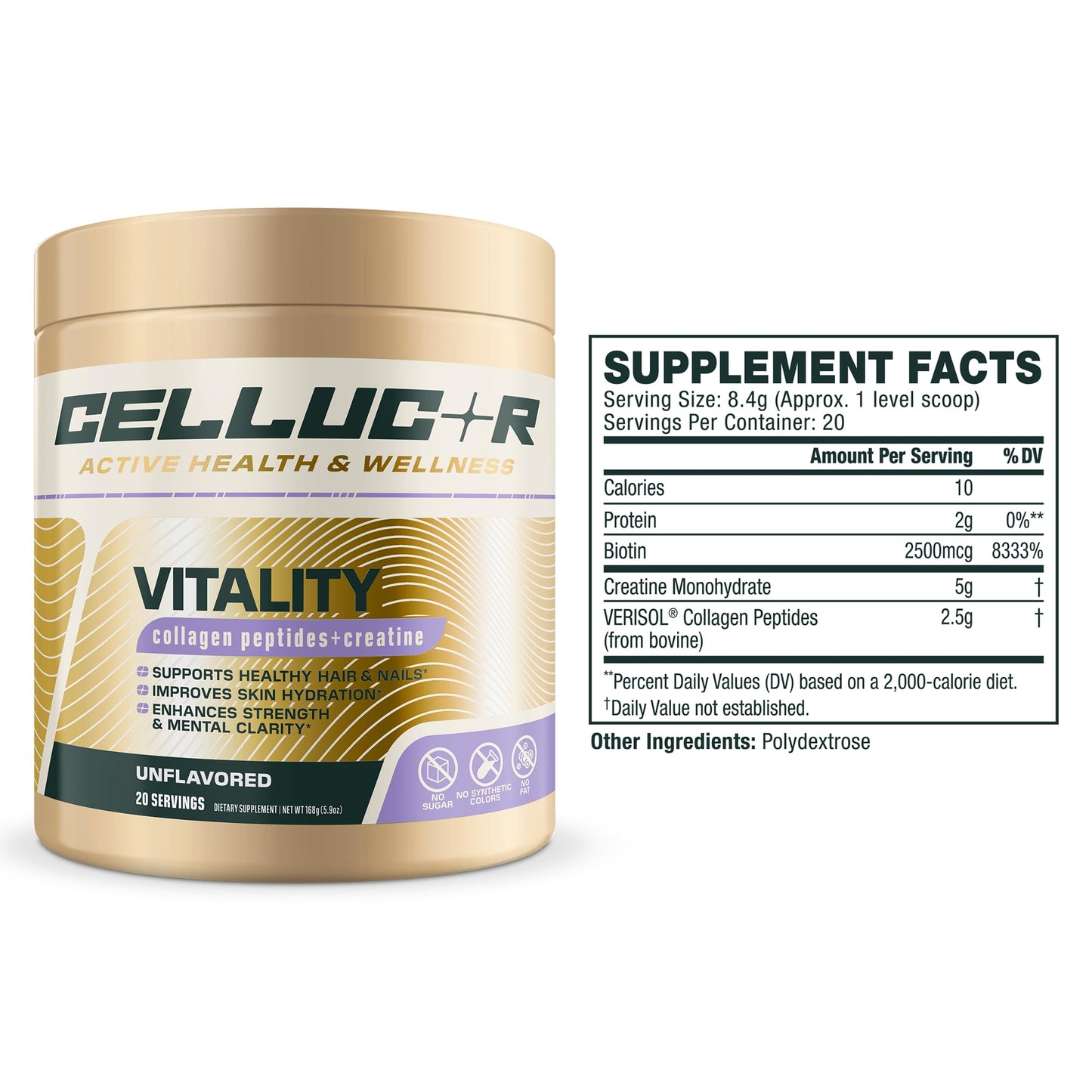 Cellucor Vitality Creatine + Collagen Powder, 5.9 Ounce