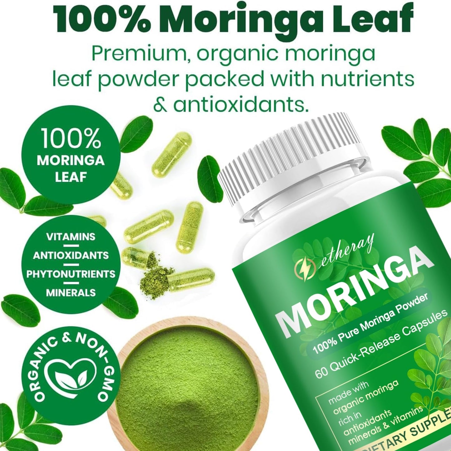 etheray Moringa Capsules 60 Count