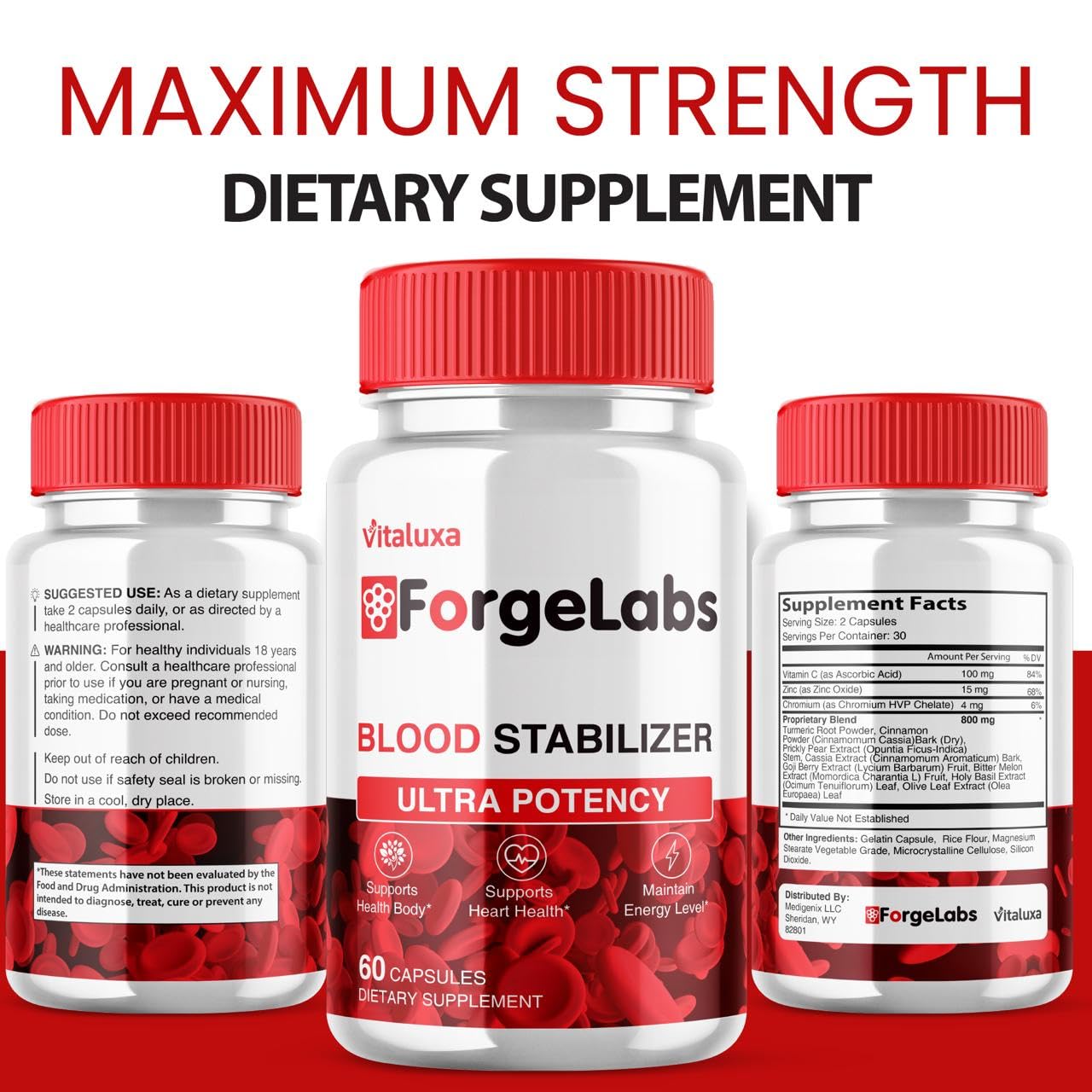 Vitaluxa Blood Stabilizer Capsules, 60 Count