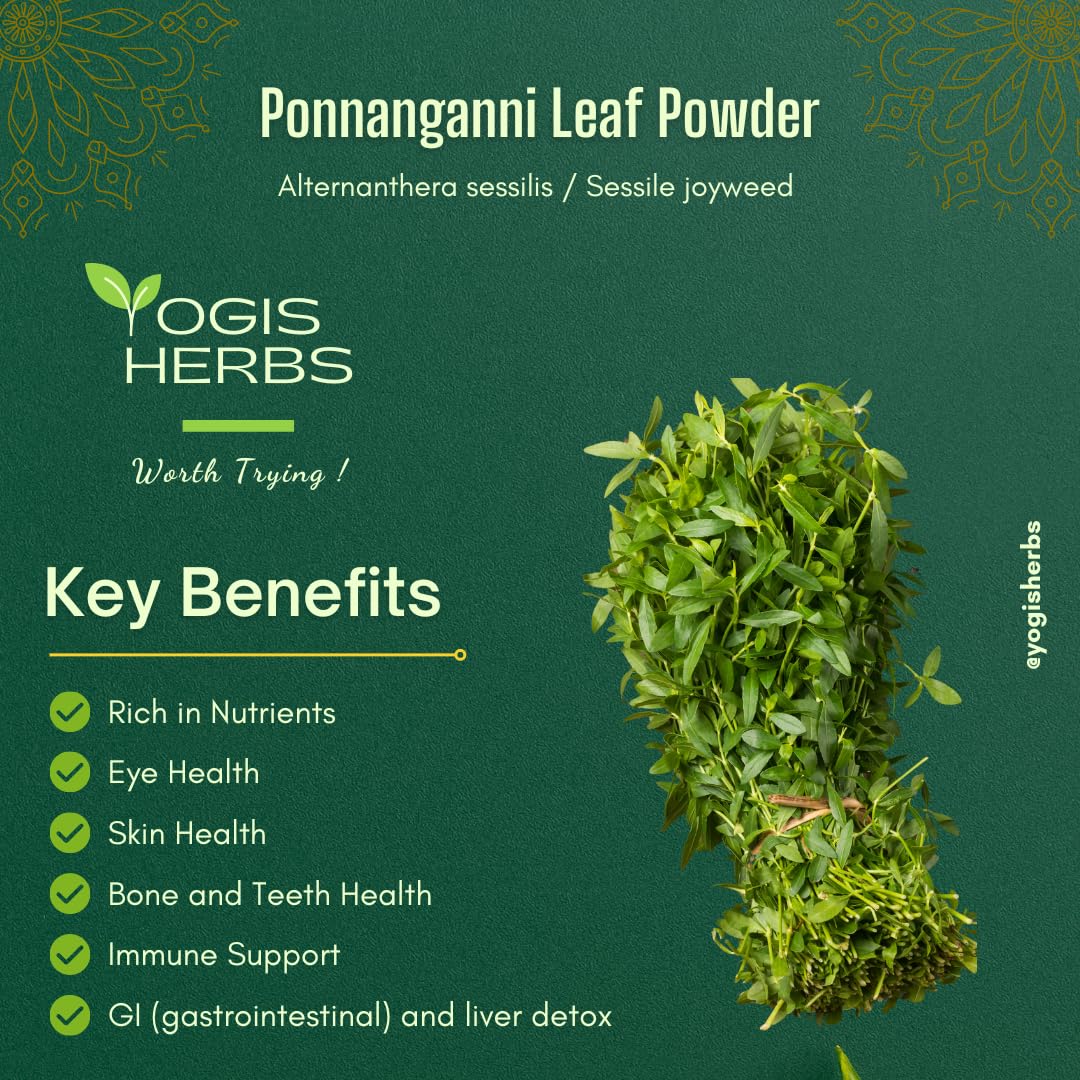 YOGIS HERBS Ponnanganni Leaf Powder (Sessile joyweed) 16 oz