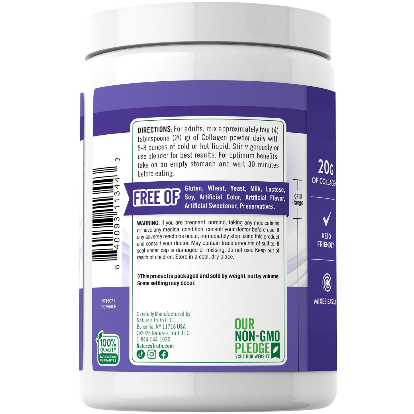Nature's Truth Multi Collagen Peptide Complex Powder, 9 Ounce