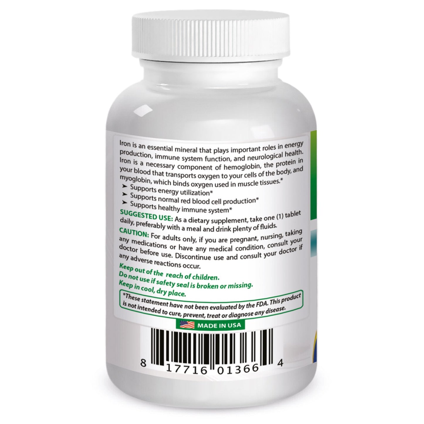 Best Naturals Iron Ferrous Sulfate 65 mg Tablets, 240 Count