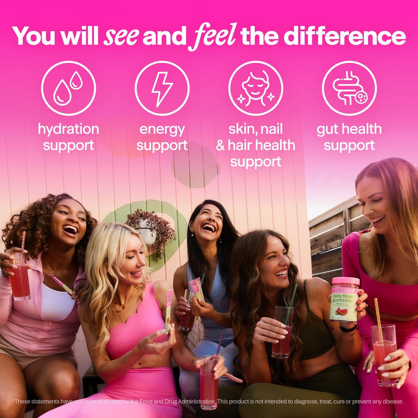 Belli Welli Daily Fiber Supplement Packets with Collagen, Probiotics & Electrolytes Powder 10 Count