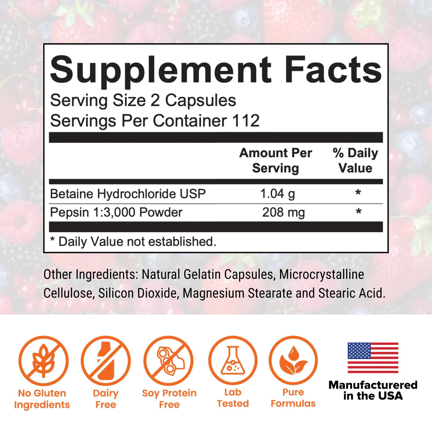 Rajsree Betaine & Pepsin Capsules 225