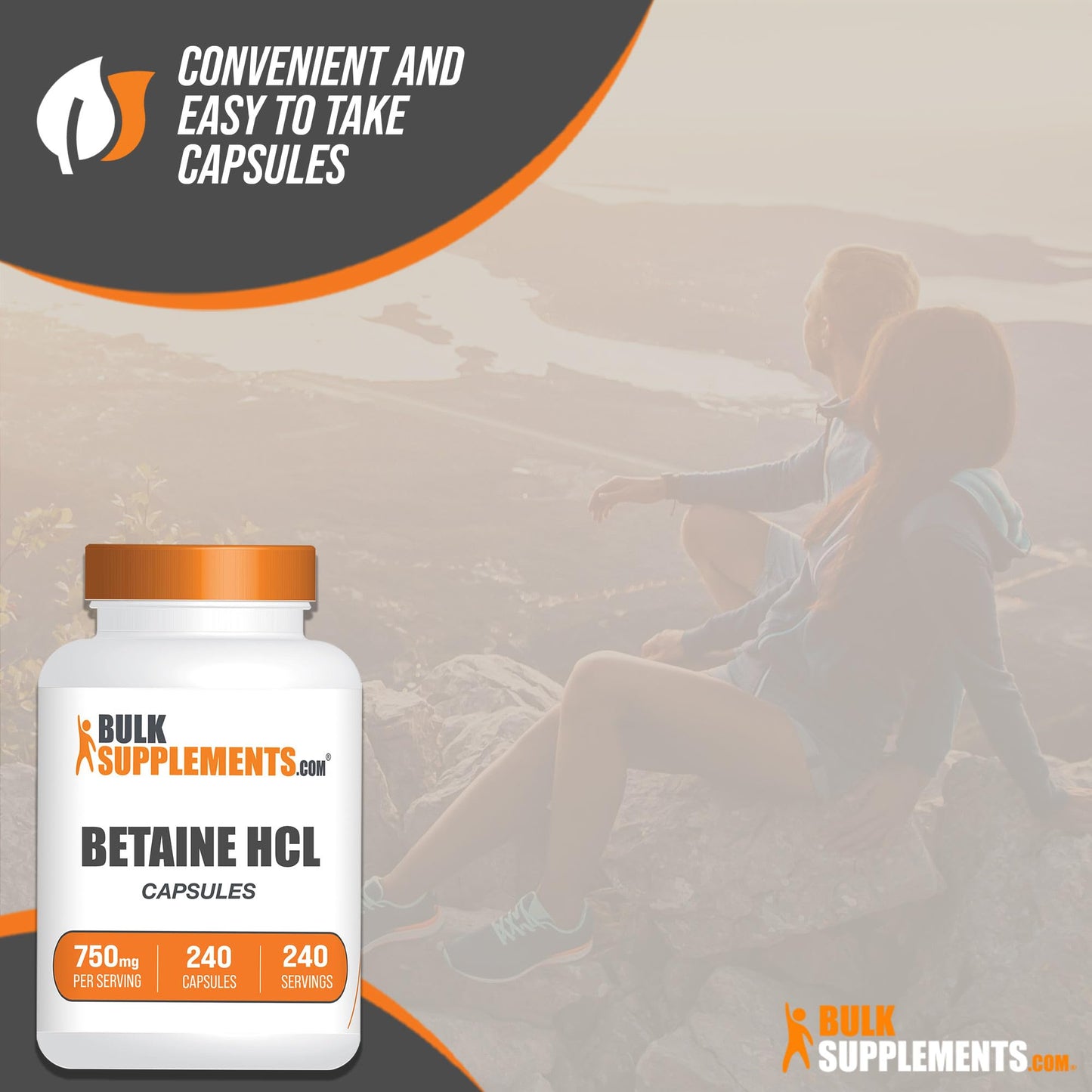 BulkSupplements Betaine HCl 750mg 240 Capsules