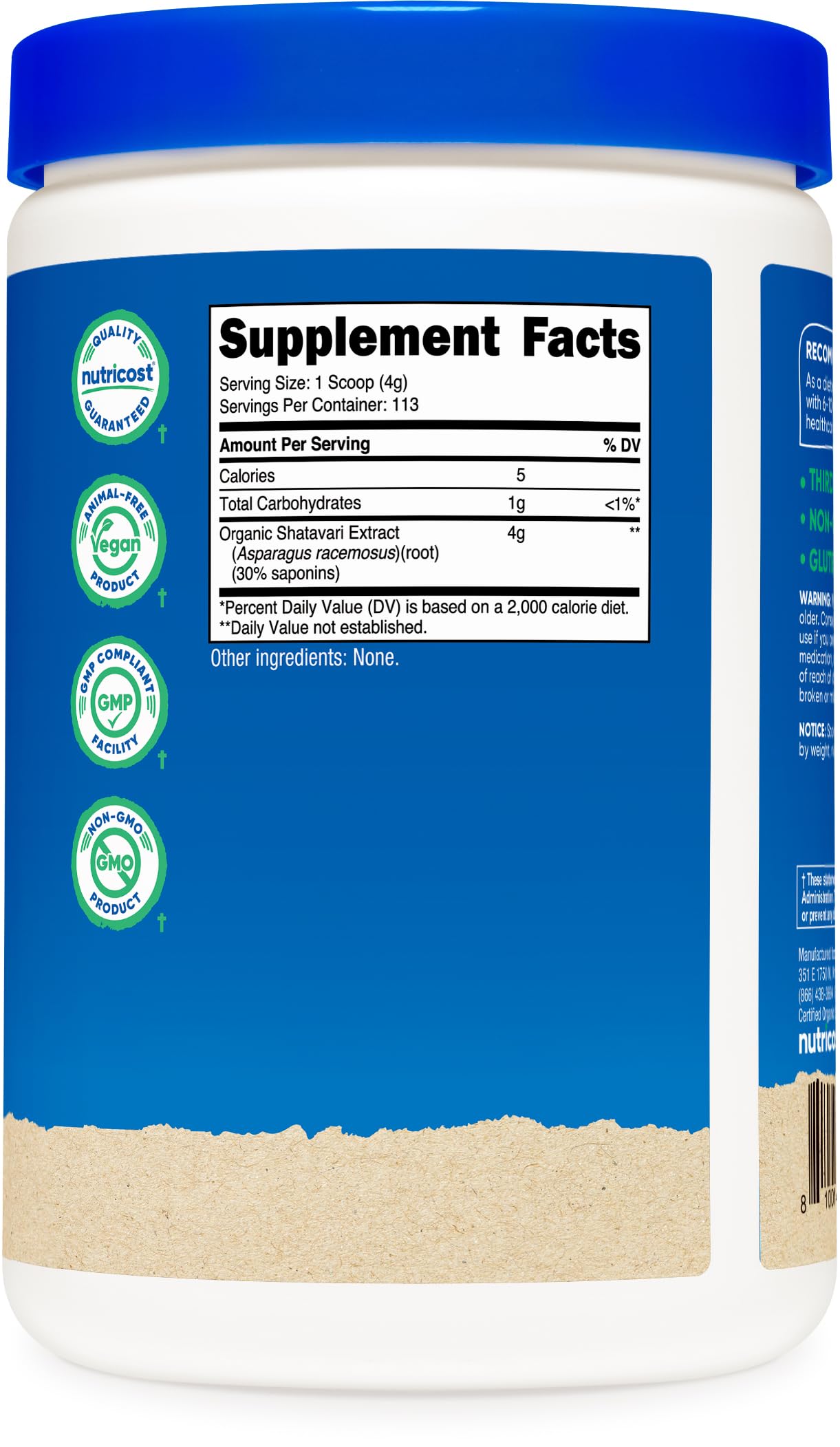 Nutricost Organic Shatavari Powder 16 Ounces