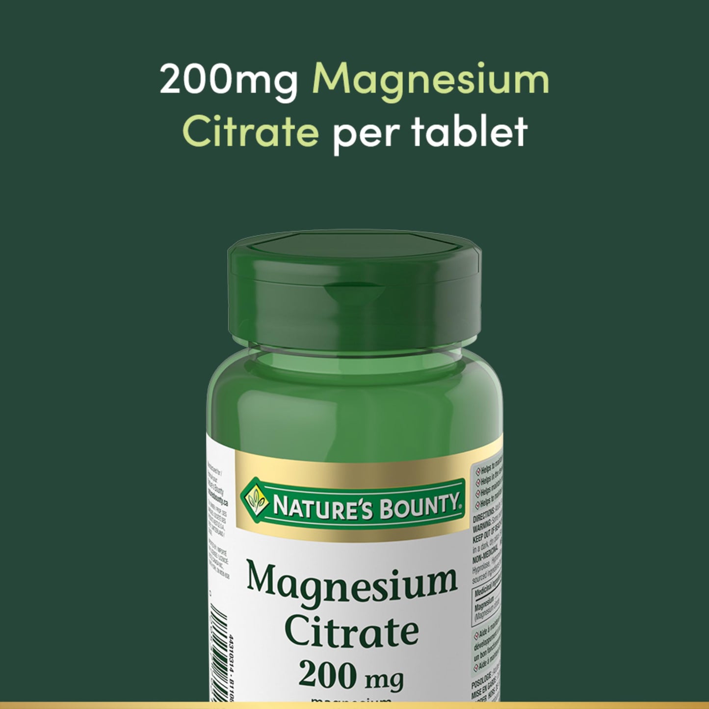 Nature's Bounty Magnesium Citrate 200 mg Tablets, 75 Count