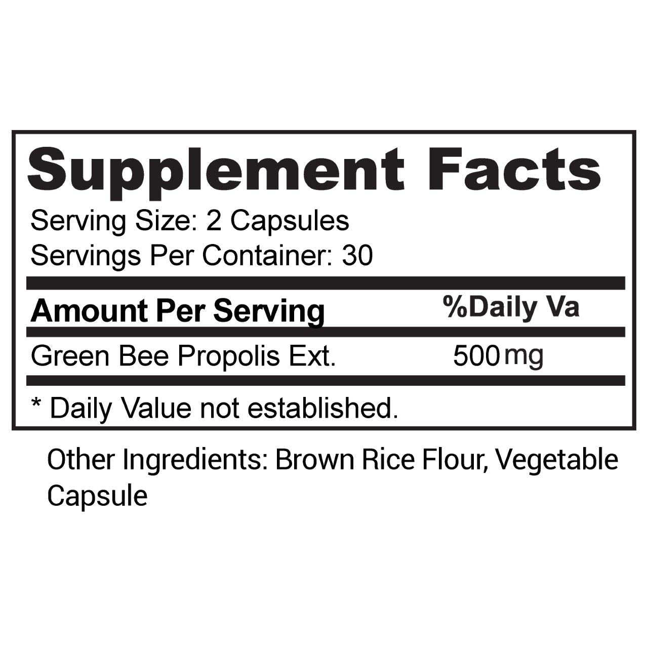 Aoratos 100% Brazilian Green Propolis Enriched 500mg Immune Support Capsule, 60 Capsules