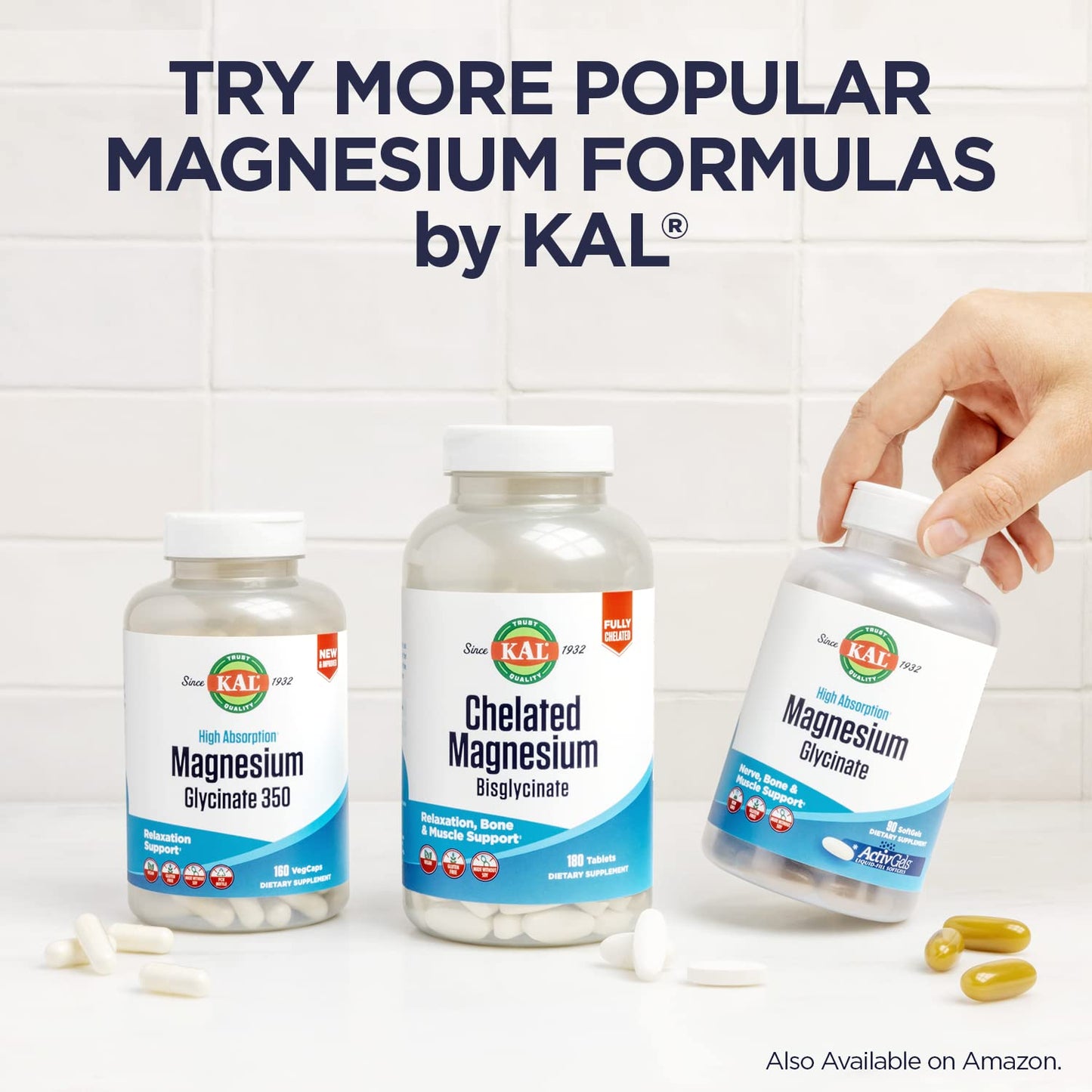 KAL Cal-Citrate+ Calcium Citrate Plus Vitamin D-3 and 500 mg Magnesium Tablets, 240 Count