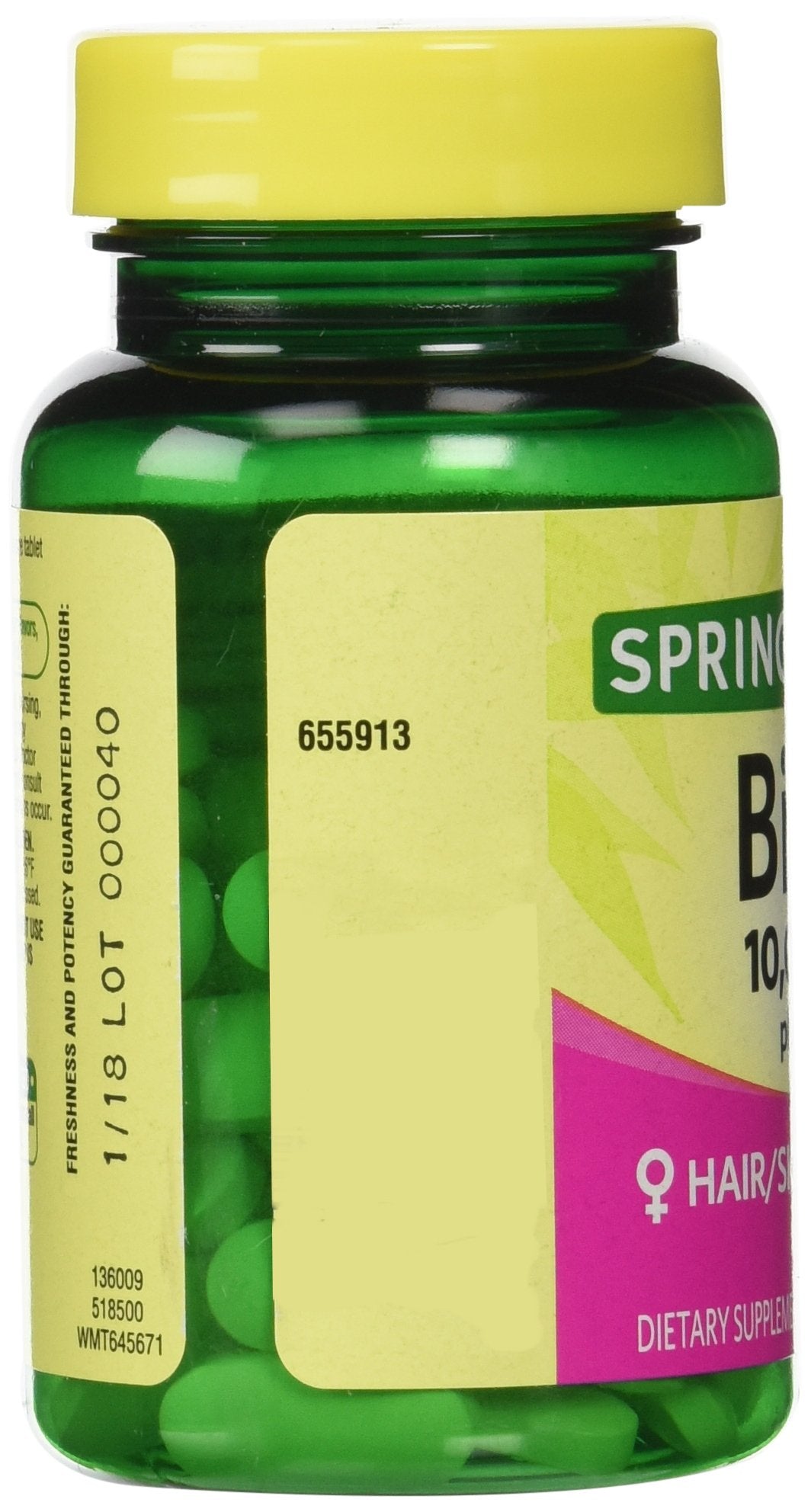 Spring Valley Biotin Dietary Supplement, 60 Tablets
